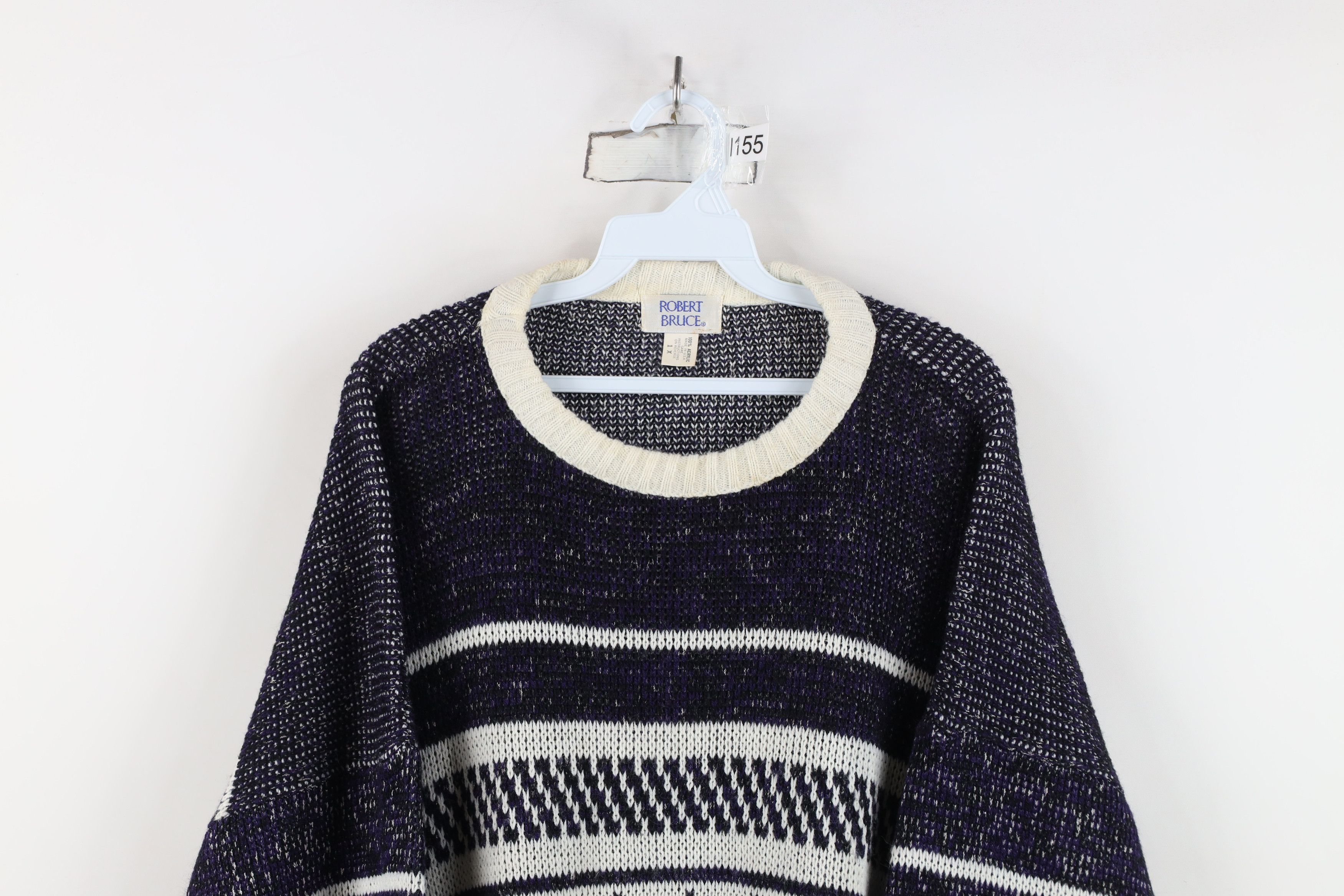 Vintage Vintage 90s Streetwear Fair Isle Geometric Knit Sweater USA Size XL / US 12-14 / IT 48-50 - 2 Thumbnail