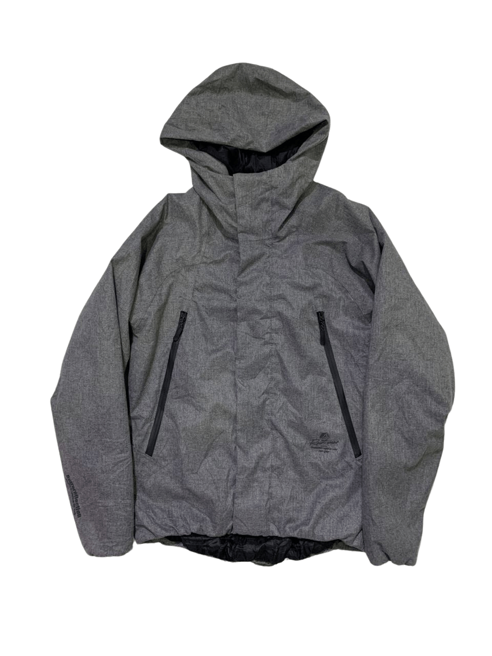 Image of Designer Aegis Rainwear Hooded Jacket in Grey, Men's (Size Small)