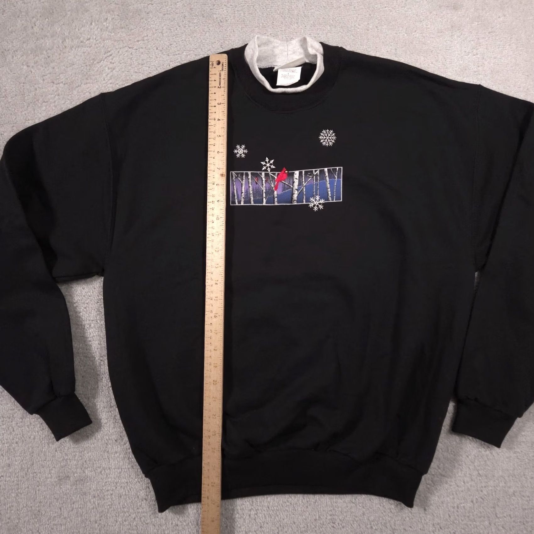 Vintage Bernies Glen Sweatshirt Womens L Black Cardinal Bird Winter Crewneck Pullover Size L / US 10 / IT 46 - 7 Thumbnail