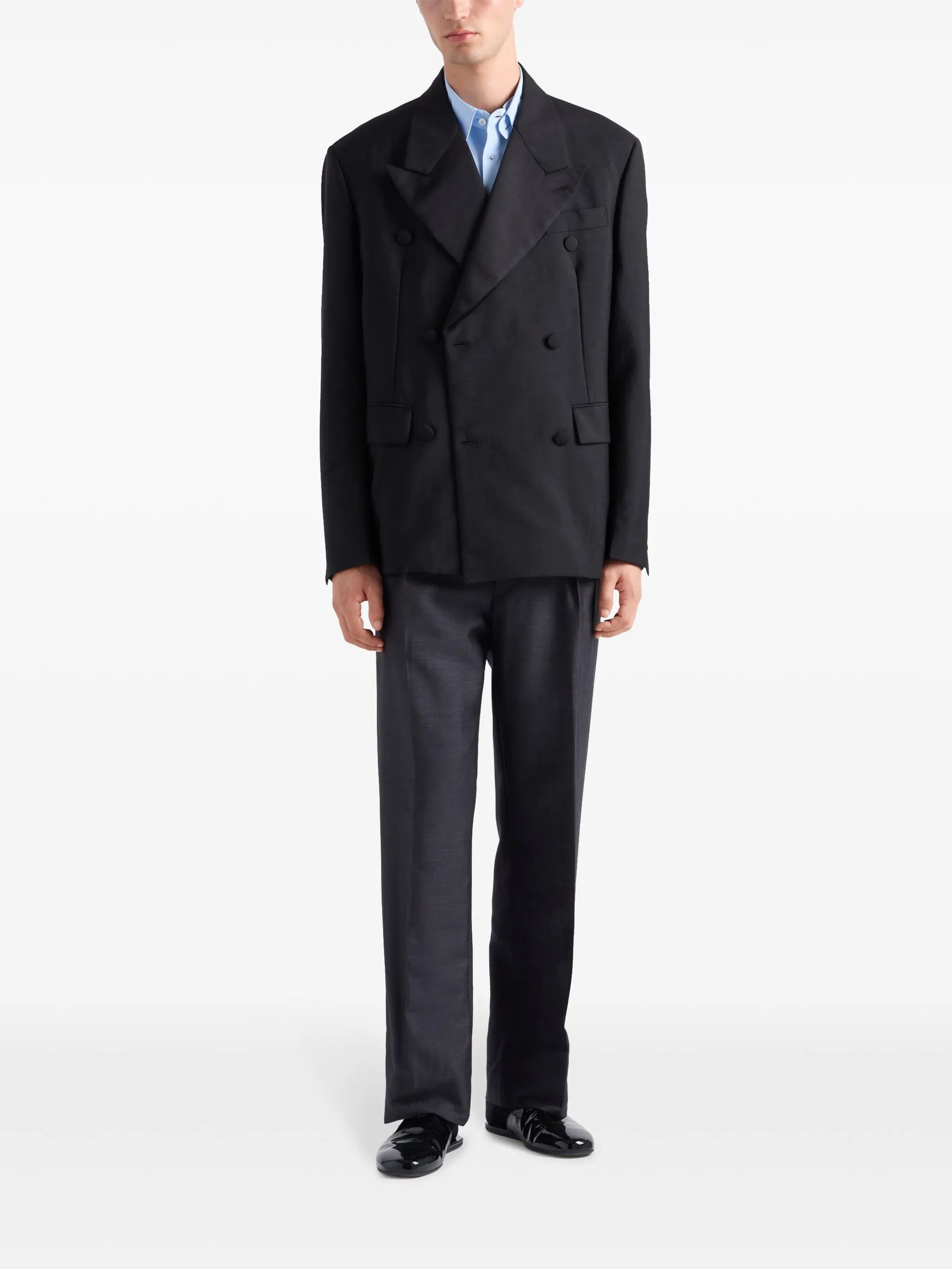 Prada o1bcso1str1025 Pleated Tailored Pants in Black Size US 30 / EU 46 - 2 Thumbnail