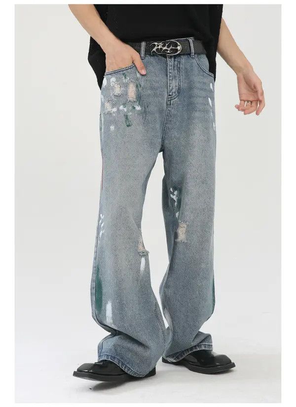Japanese Brand Pepper x Yuka Ink wash straight loose jeans men vintage Size US 32 / EU 48 - 3 Thumbnail
