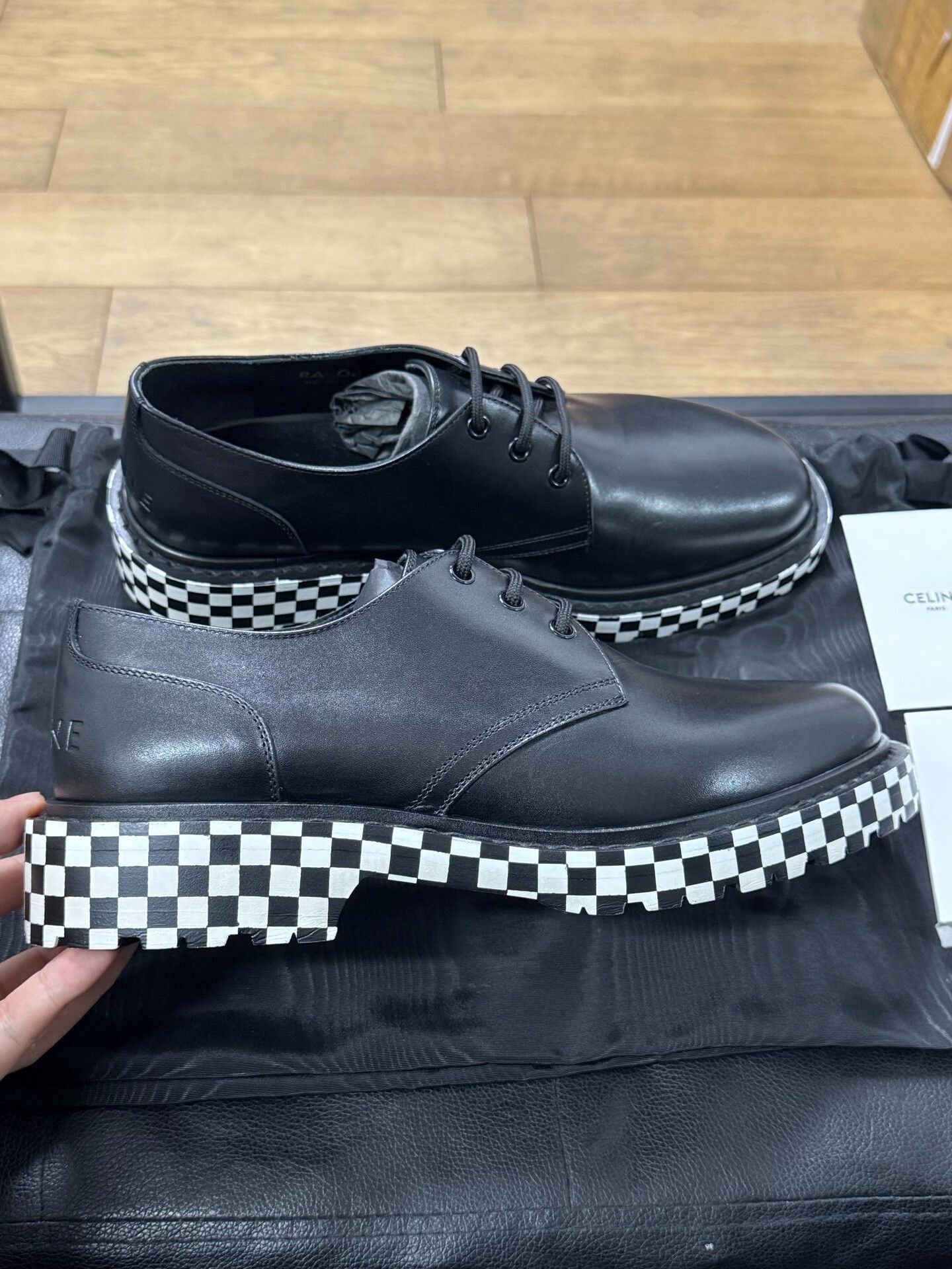 Celine celine black leather casual derby shoes Size US 10.5 / EU 43-44 - 3 Thumbnail