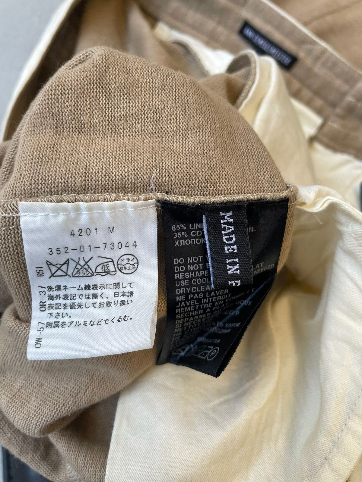 Ann Demeulemeester Ann Demeulemeester Linen Tan Trousers Size US 28 / EU 44 - 6 Thumbnail