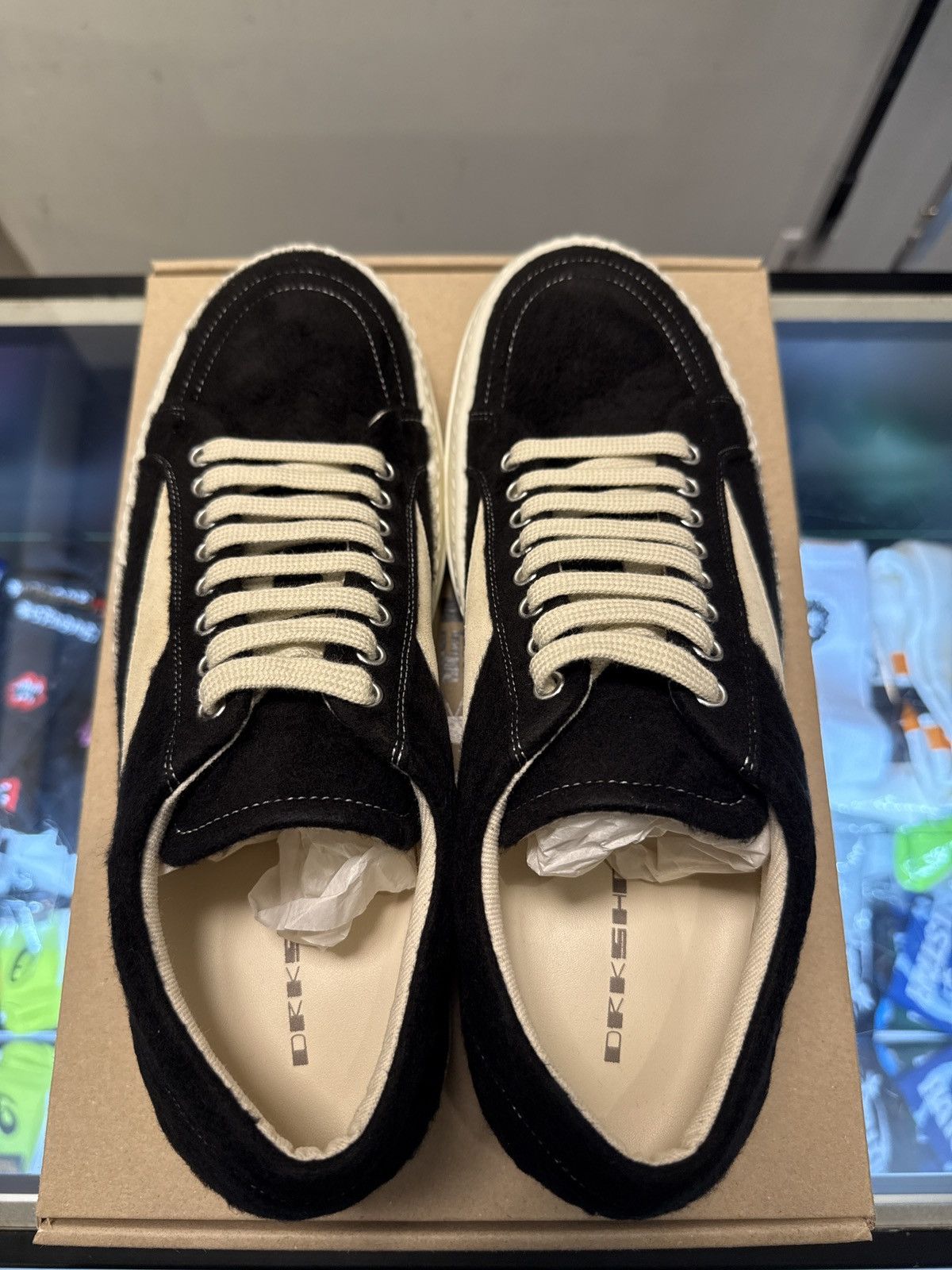Rick Owens Drkshdw Rick Owens Drkshdw Black Milk Vintage Sneaks Size US 11 / EU 44 - 3 Thumbnail