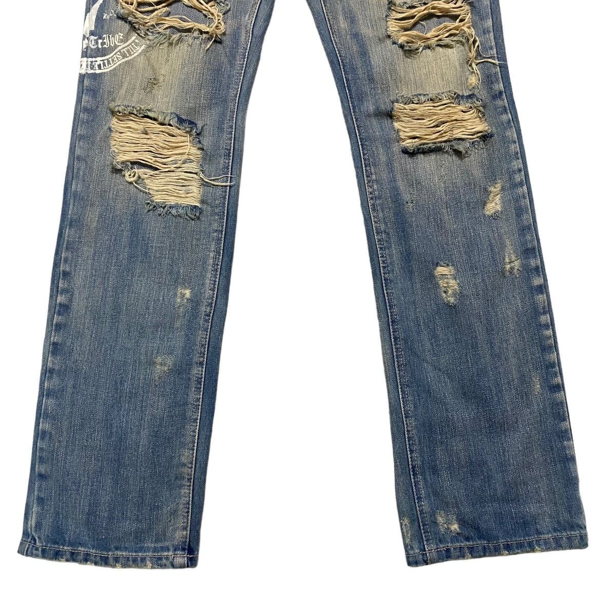 Japanese Brand CRAZY TRIBE Denim Thrashed Jeans Size US 31 - 8 Thumbnail