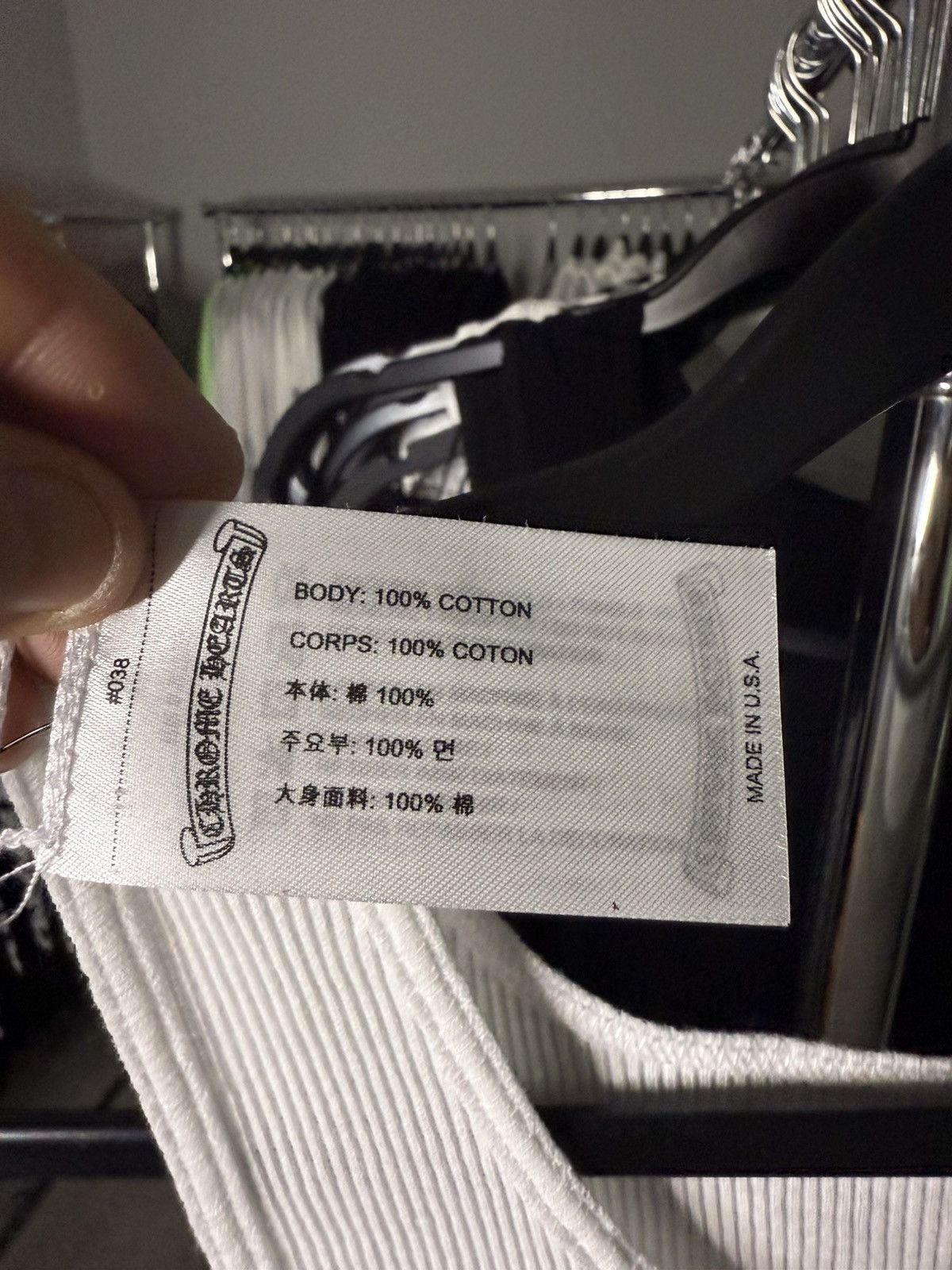 Chrome Hearts Chrome Hearts White Muyumi Ribbed Tank Size US L / EU 52-54 / 3 - 3 Thumbnail