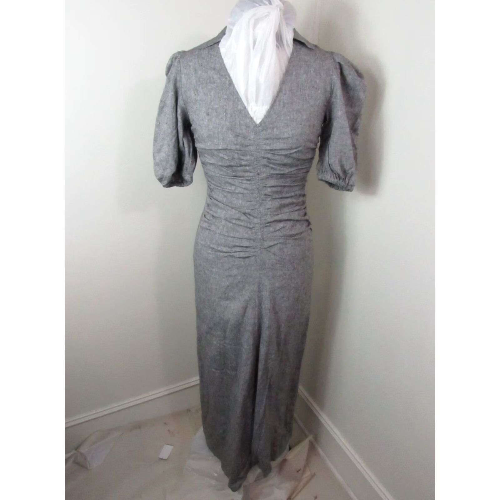 Mango Mango Womens Small Black White Linen Dress NWT Size S / US 4 / IT 40 - 2 Thumbnail