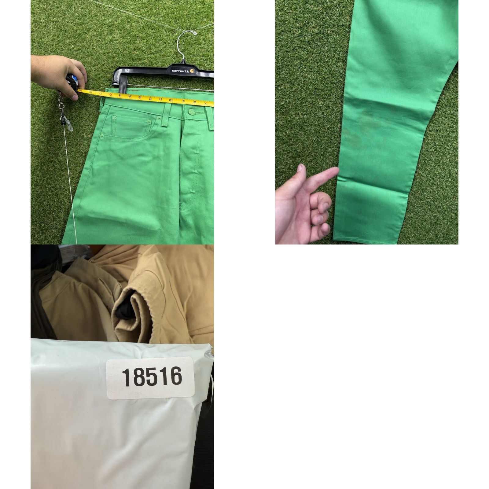 Levi's Levi's 501 Jeans Mens 32x30 Green Straight Leg Denim Pants 100% Cotton Regular Fit Size US 32 / EU 48 - 8 Thumbnail