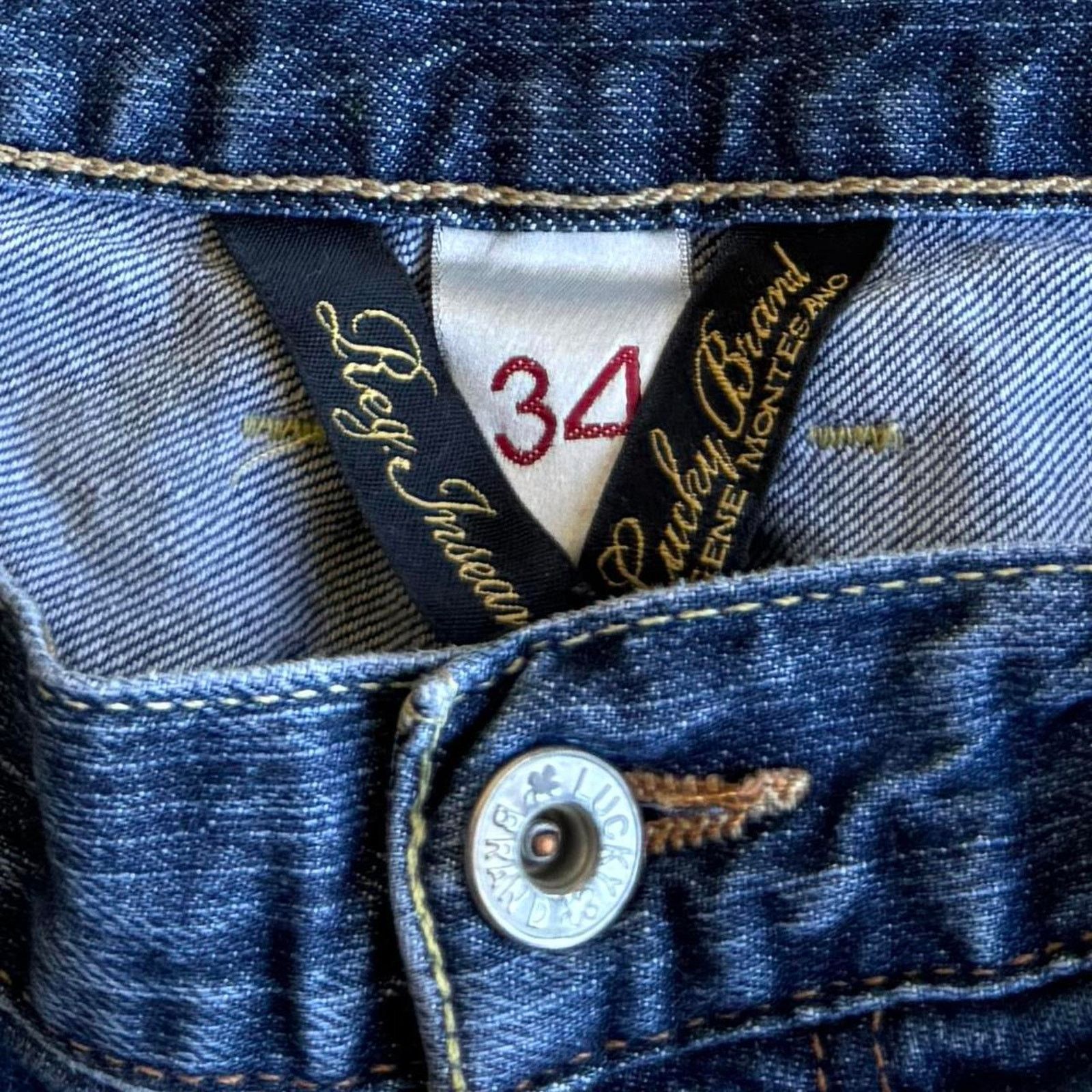 Japanese Brand × Lucky Brand Lucky Brand Embroidered Grunge Opium Denim Jeans Size US 34 / EU 50 - 4 Thumbnail