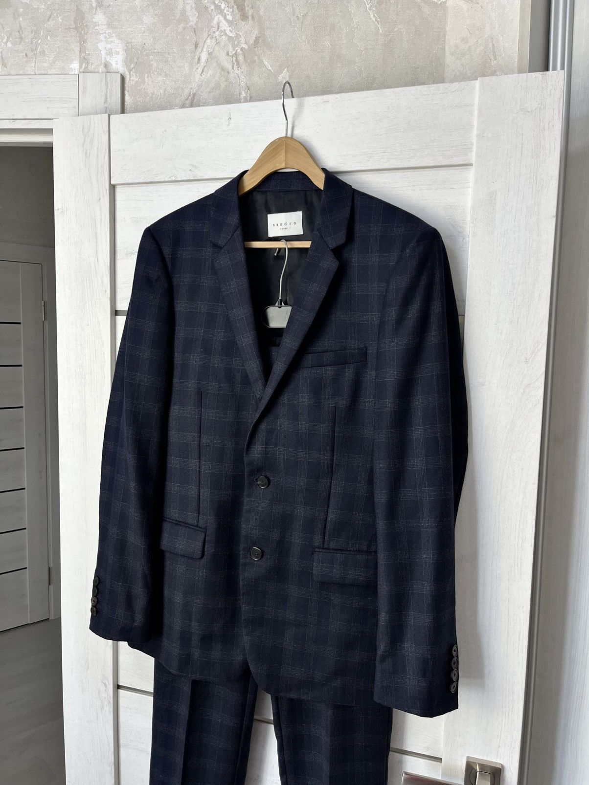 Sandro Sandro Paris Wool Suit Blazer + Trousers Size 50R - 18 Thumbnail