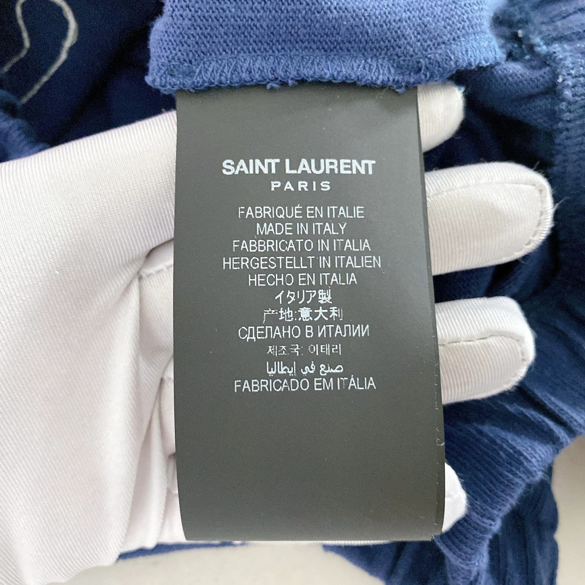 Saint Laurent Paris Saint Laurent Women's Blue T-shirt XS Size XS / US 0-2 / IT 36-38 - 8 Thumbnail