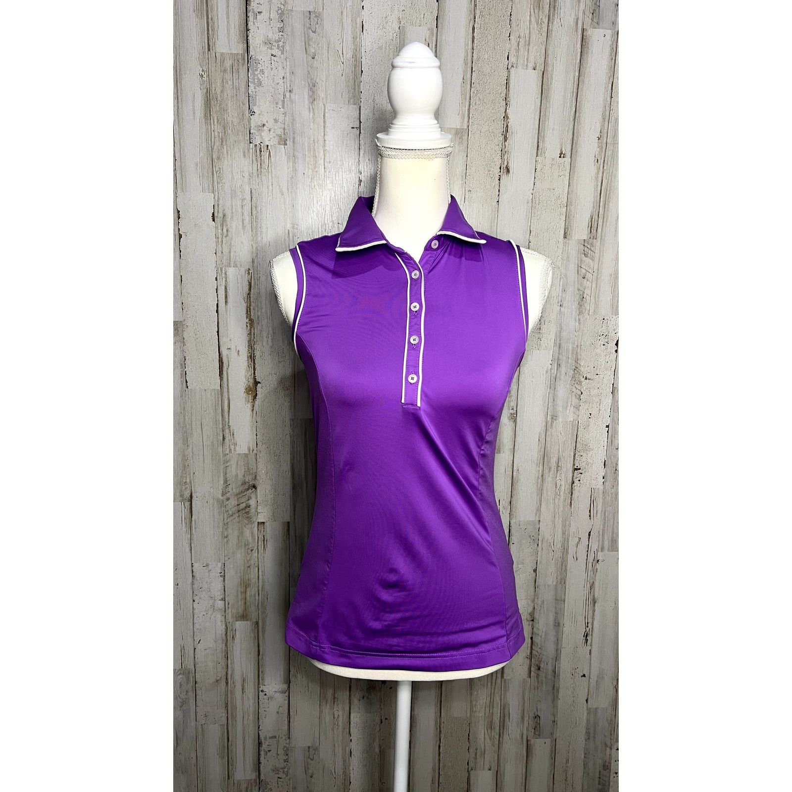 Adidas Adidas Women's XS Purple Sleeveless Polo Shirt ClimaCool Size XS / US 0-2 / IT 36-38 - 1 Thumbnail