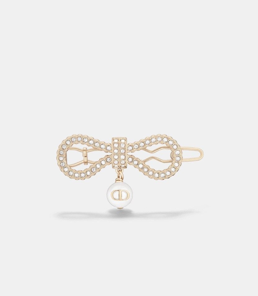 Dior Dior LE NŒUD DE DIOR BARRETTE Champagne-Finish Metal Hairpin Size ONE SIZE - 2 Thumbnail