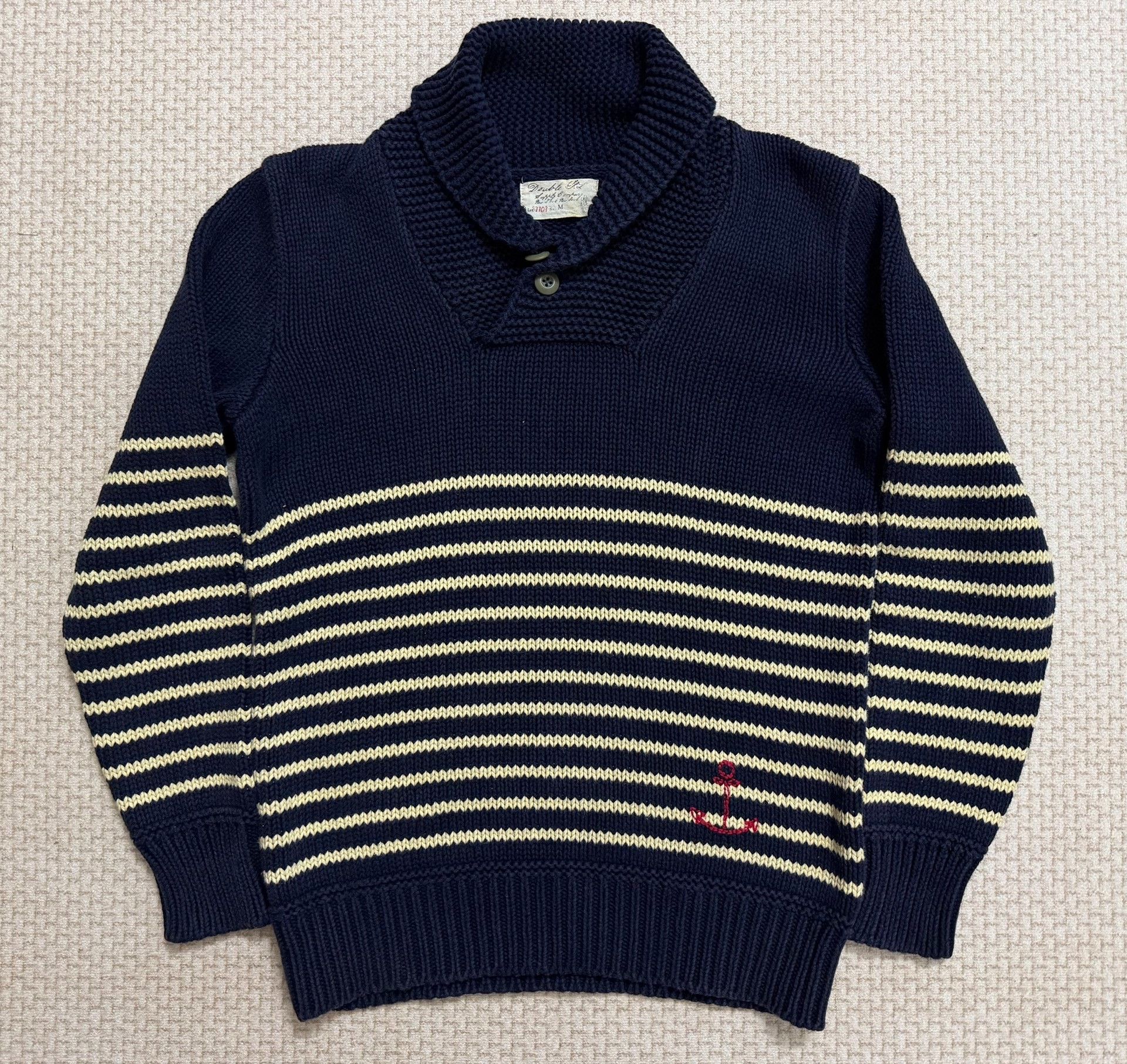 RRL Ralph Lauren RRL Nautical Navy Beige Stripe Sweater Size US M / EU 48-50 / 2 - 1 Thumbnail
