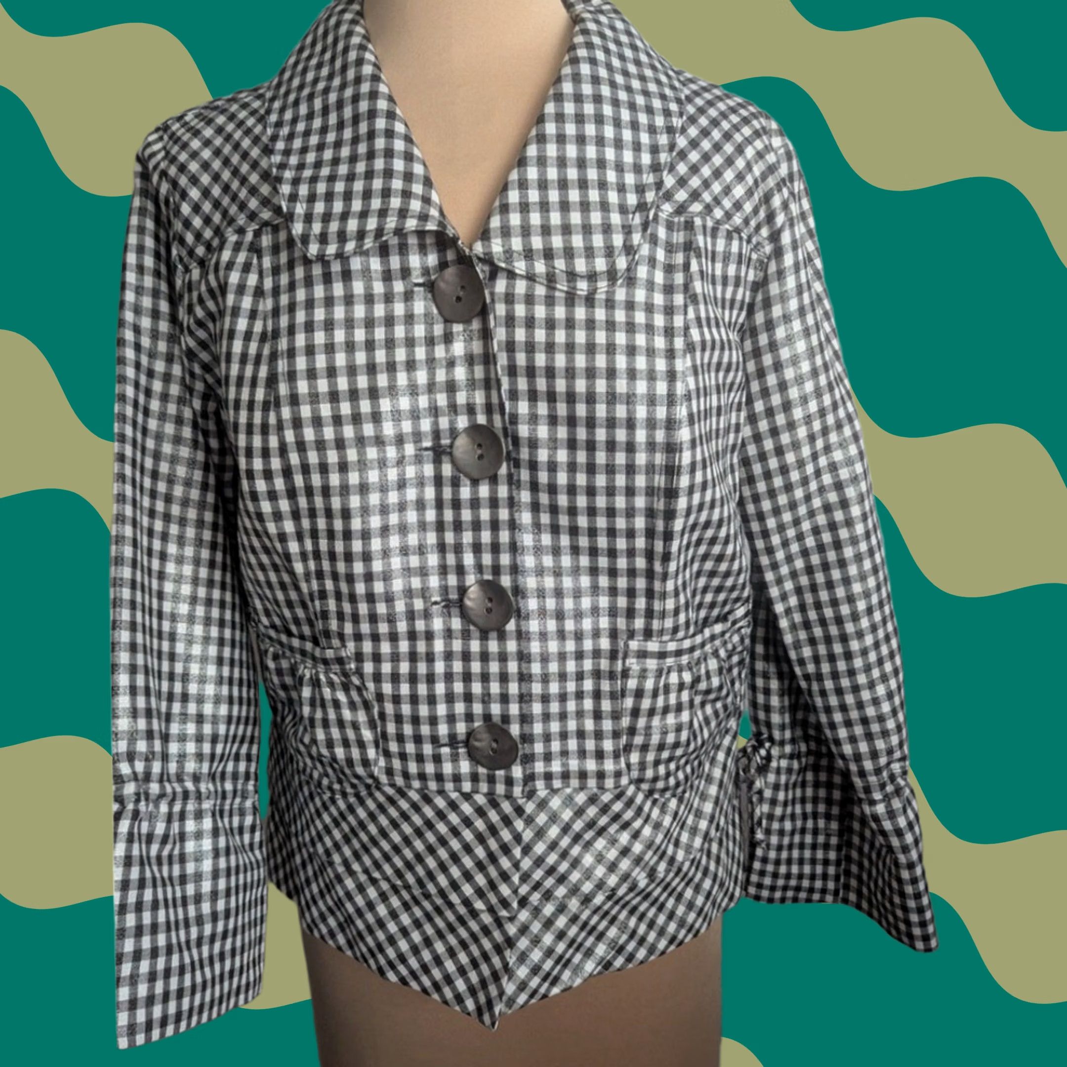 Vintage VINTAGE Wind Ridge Cheryl Nash Black & White Check Blazer Women’s Sz S Classic EUC Size S / US 4 / IT 40 - 1 Thumbnail