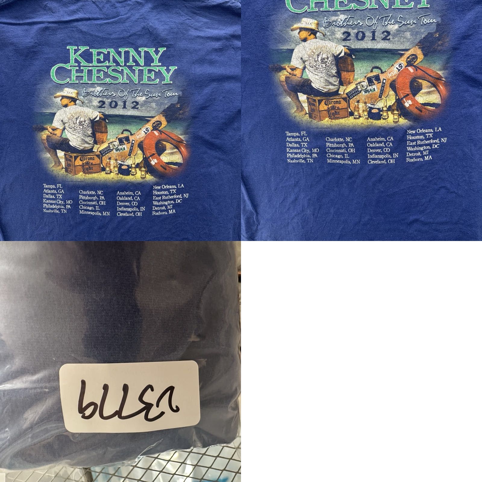 Hanes Kenny Chesney 2012 Brothers Of The Sun Tour T Shirt Adult XL Blue Mens Western T-Shirt Mens XL Blue Western Size US XL / EU 56 / 4 - 9 Thumbnail