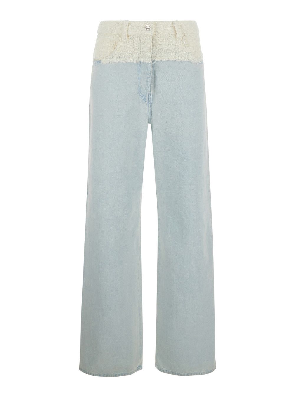 Givenchy Blue Jeans with Tweed Waist in Denim Woman Size 28" / US 6 / IT 42 - 1 Thumbnail