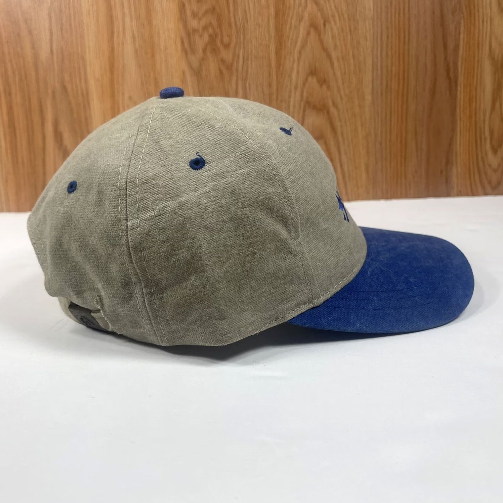 Vintage AJM Headwear Hat Adult Beige GL&V Embroidered Adjustable StrapBack Baseball Cap Size ONE SIZE - 6 Thumbnail