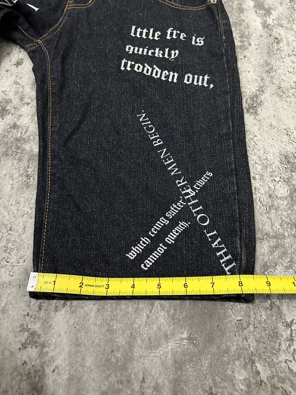 JNCO Japanese Skull Poem Y2k Doublle Waist Short Pants Size US 32 / EU 48 - 17 Thumbnail