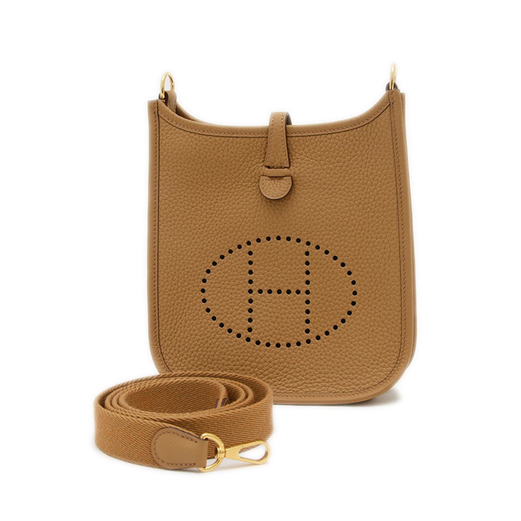 Hermes Evelyn Tpm Shoulder Bag, Taurillon Biscuit, Gold Hardware, B Stamp, Women's
