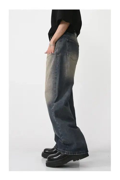 Japanese Brand Washed Jeans Front Pockets Loose Straight Size US 32 / EU 48 - 2 Thumbnail