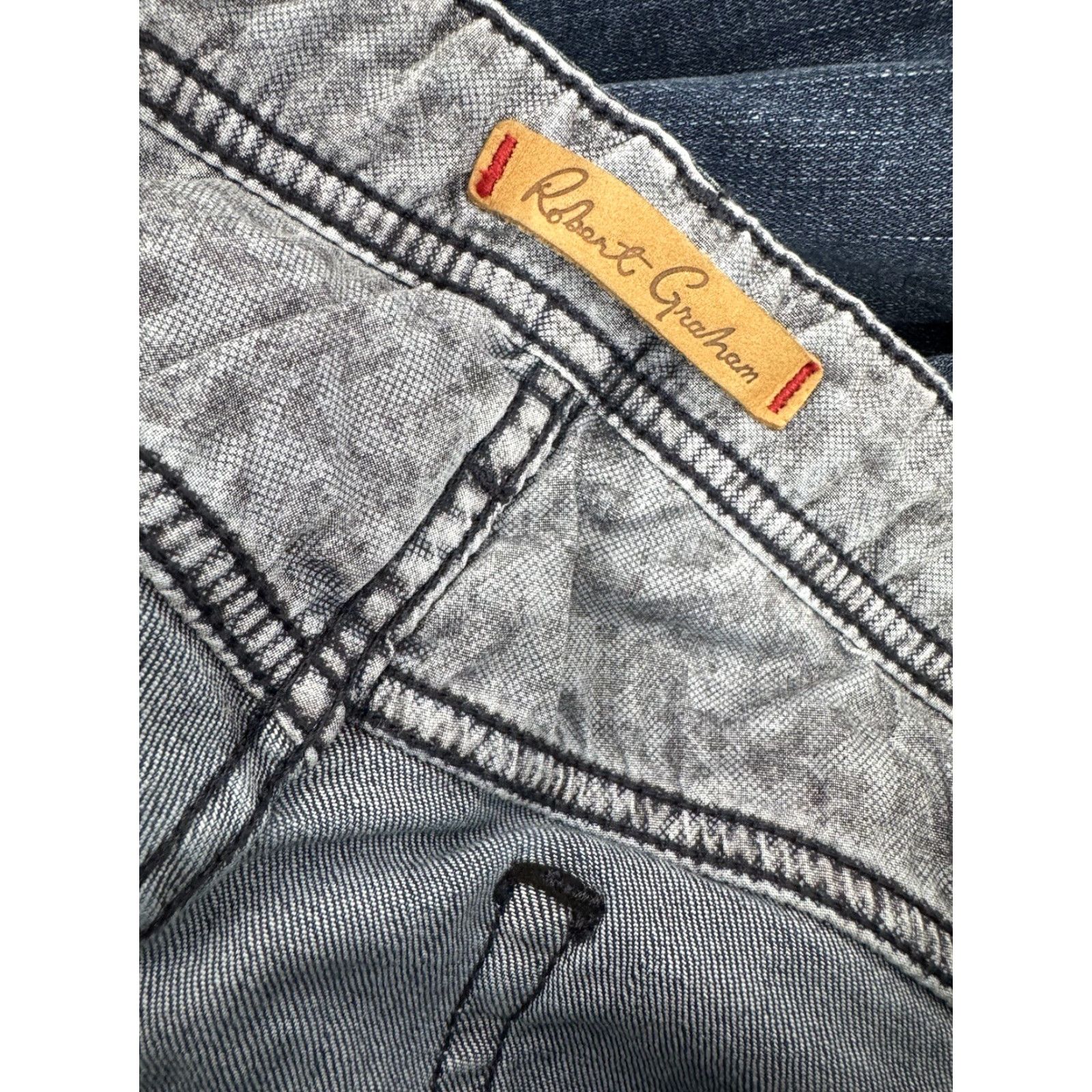 Robert Graham Robert Graham Jeans - Mens 30 Stretch Inseam 33" Blue 7" Lying Flat at Leg Cuff Size US 30 / EU 46 - 4 Thumbnail
