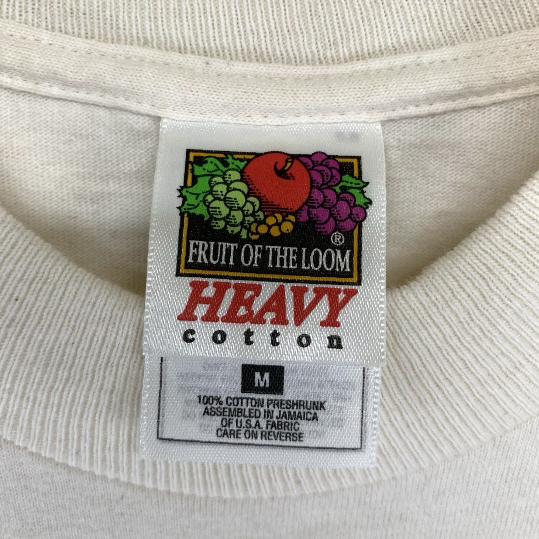 Fruit Of The Loom VINTAGE Fruit of the Loom T-Shirt Adult Medium Floral Embroidered Crew Neck Unisex 90s Travel Ivory Size US M / EU 48-50 / 2 - 7 Thumbnail