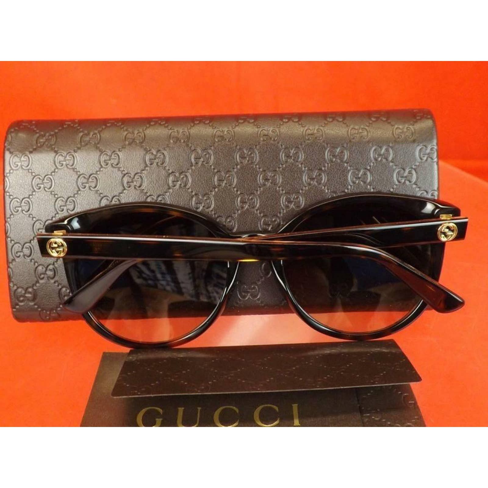 image of Gucci Dark Havana Brown Gold GG 3820/s Cat Eye 434092 Sunglasses, Women's