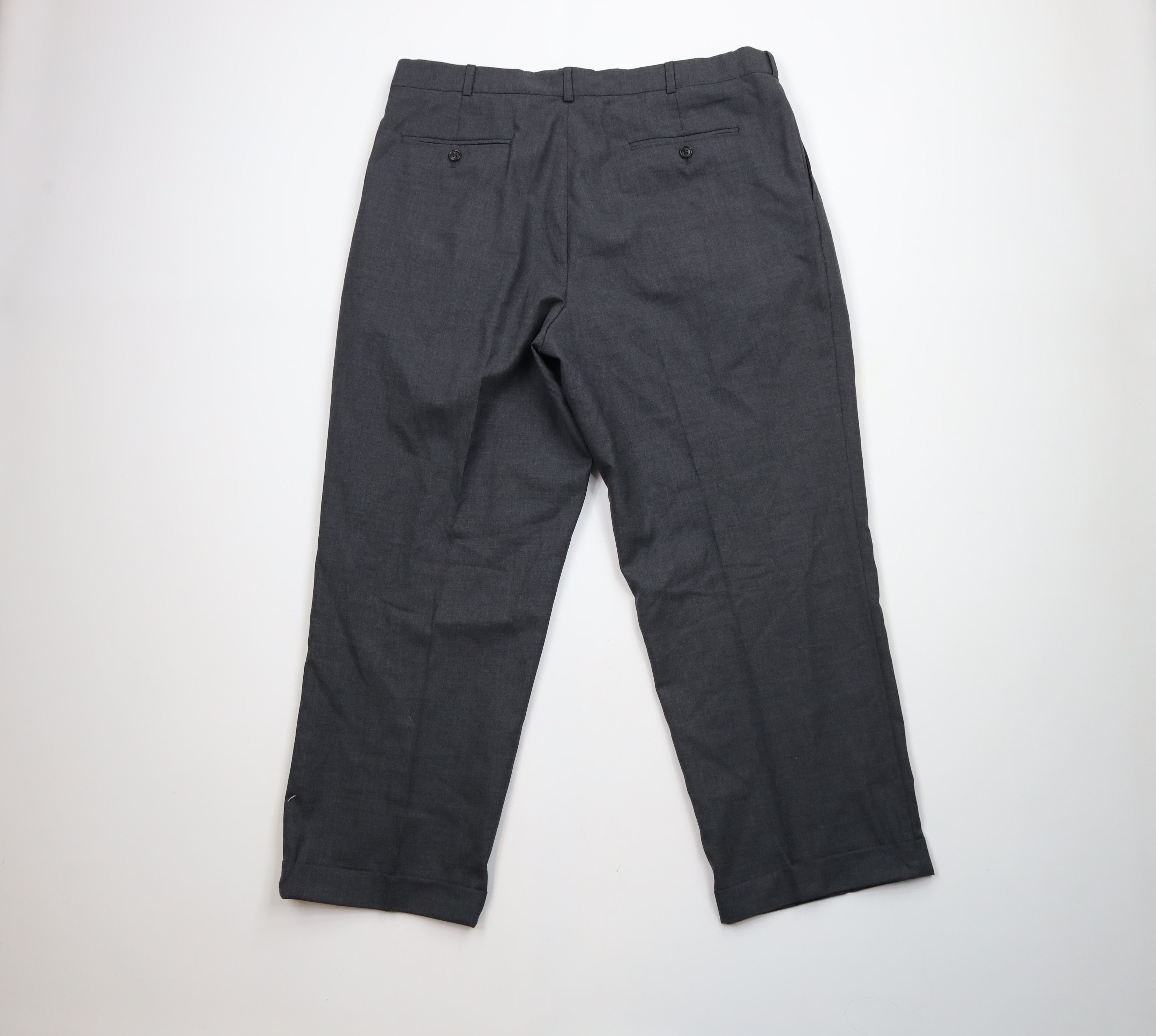 Lands' End × Vintage Vintage 90s Lands End Cuffed Wide Leg Chino Pants Gray Size US 38 / EU 54 - 7 Thumbnail