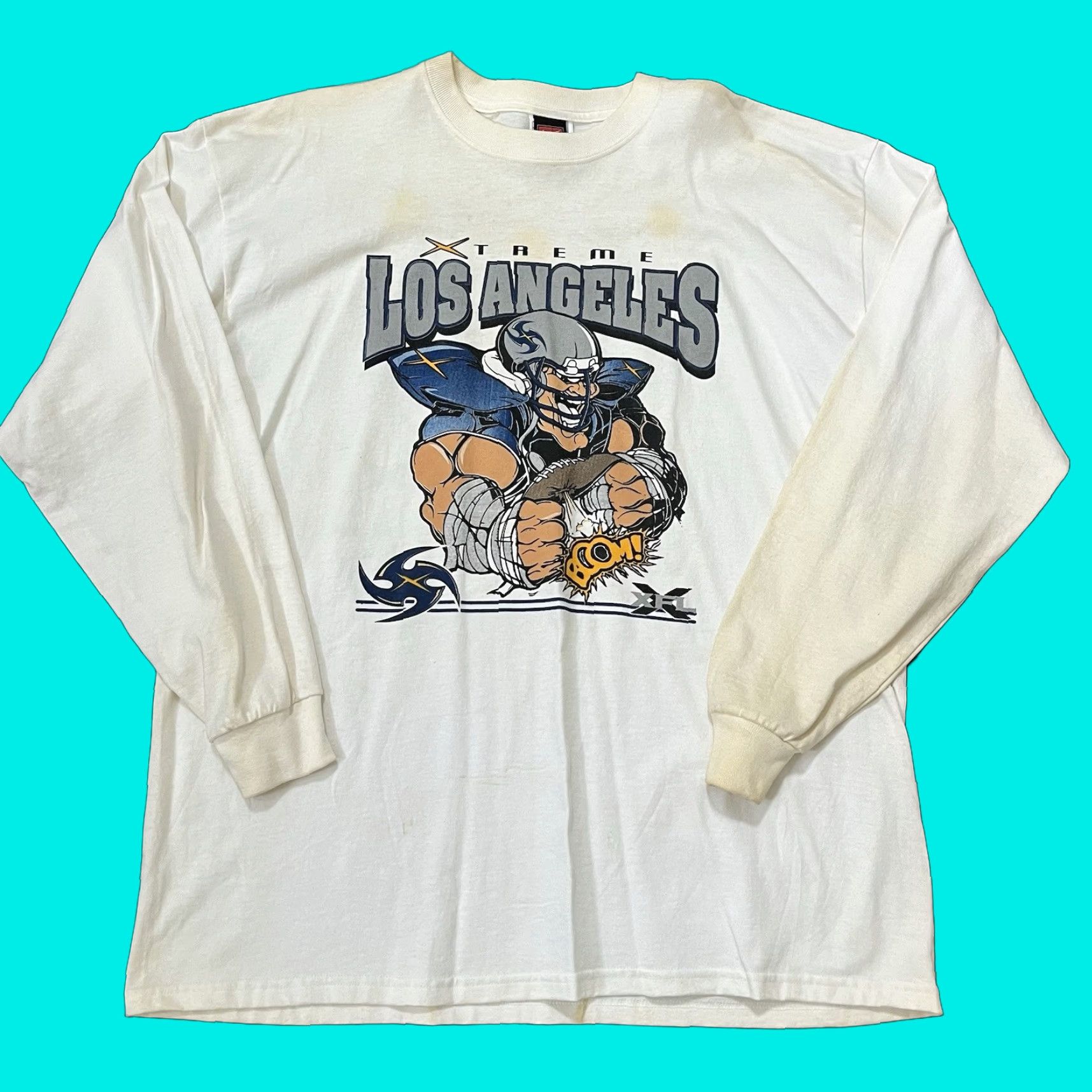 Nike VINTAGE Nike Football T-Shirt XL Men White 2001 LA XFL Xtreme Sports Football Men's Size US XL / EU 56 / 4 - 1 Thumbnail