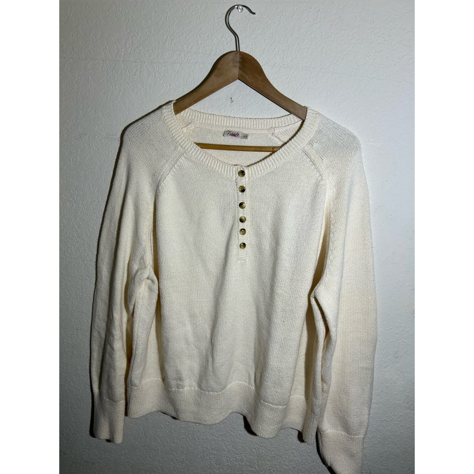 Faherty Faherty Cozy Cotton Henley Sweater In Beige Size XL Size S / US 4 / IT 40 - 5 Thumbnail