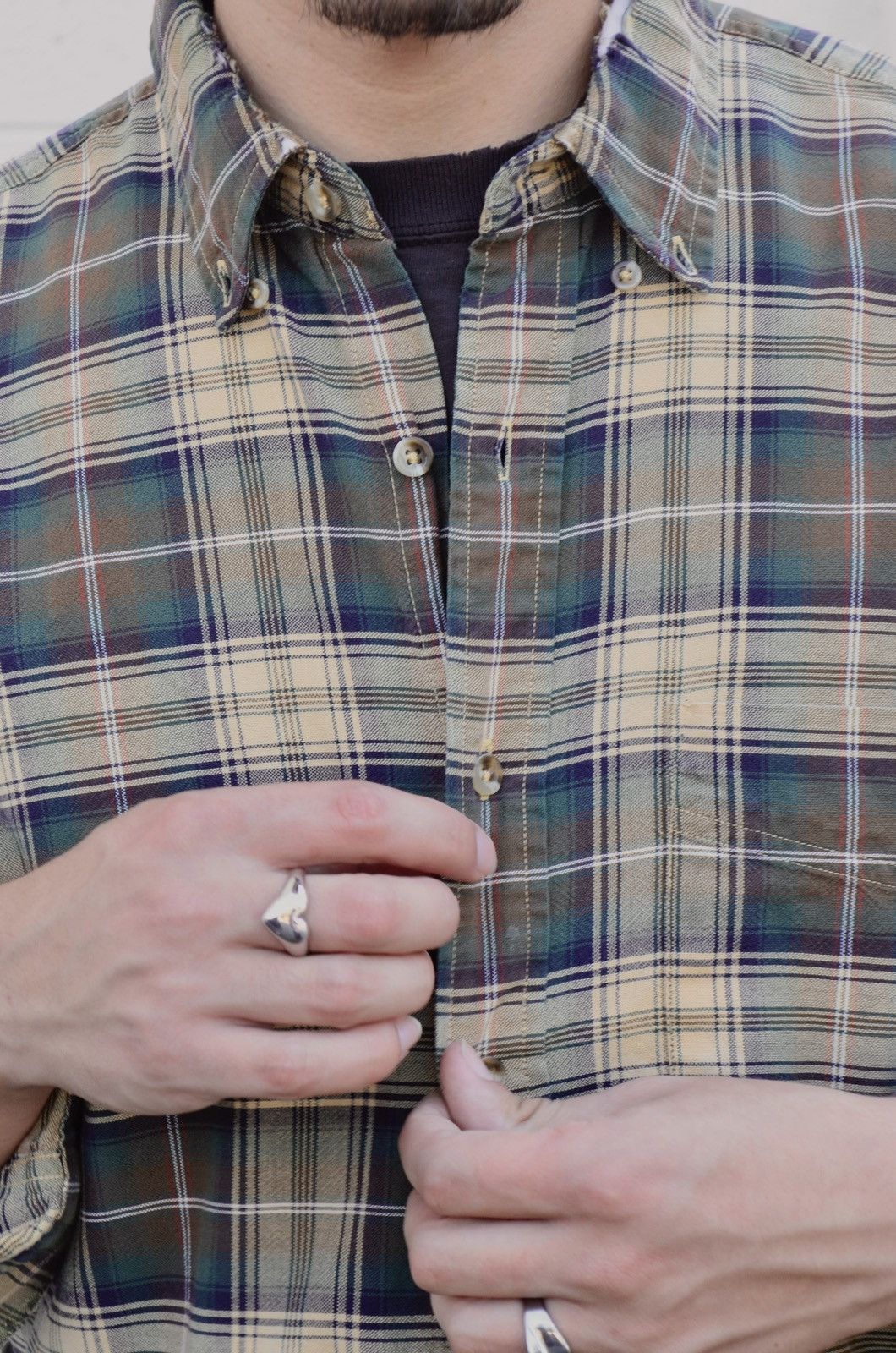 Eddie Bauer VTG 90’s Eddie Bauer Plaid Distressed Button Up Shirt Size US M / EU 48-50 / 2 - 3 Thumbnail