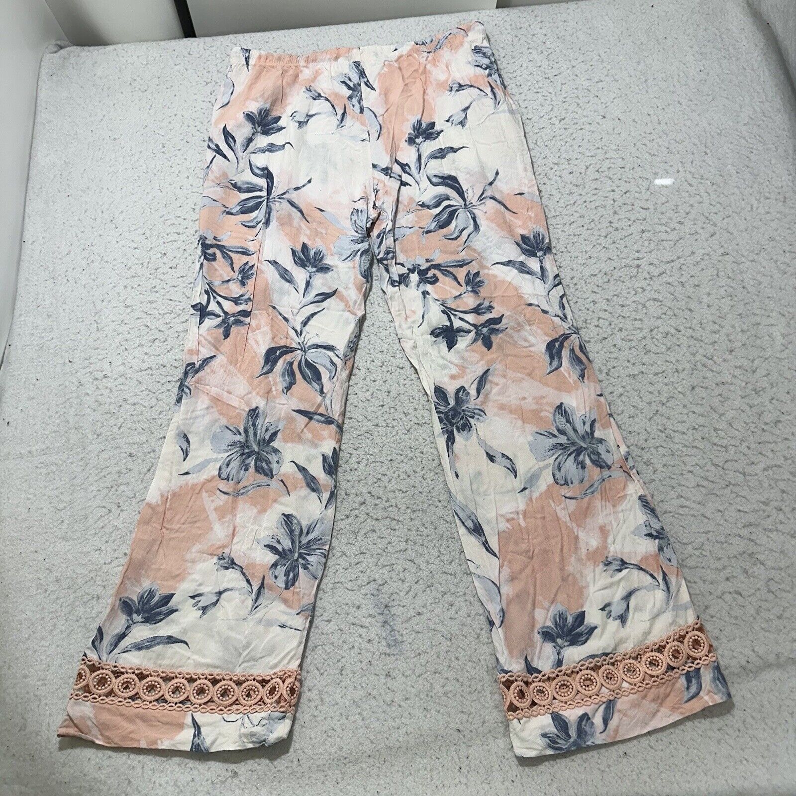 Nordstrom Nordstrom Small Loungewear Pink White Floral Pajama Pants Size ONE SIZE - 6 Thumbnail