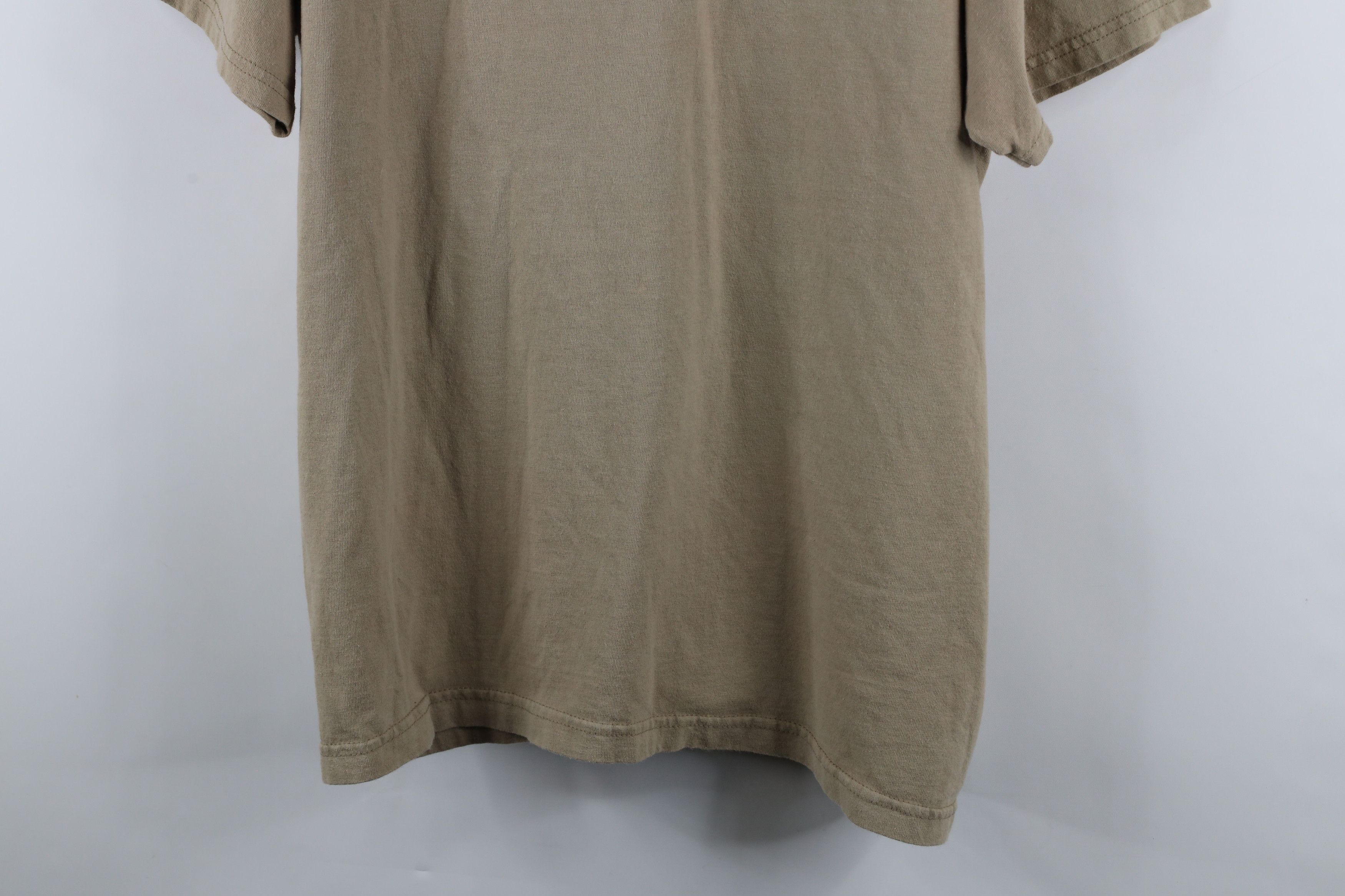 Vintage Vintage 90s Streetwear Heavyweight Cotton T-Shirt Beige Size US XXL / EU 58 / 5 - 3 Thumbnail