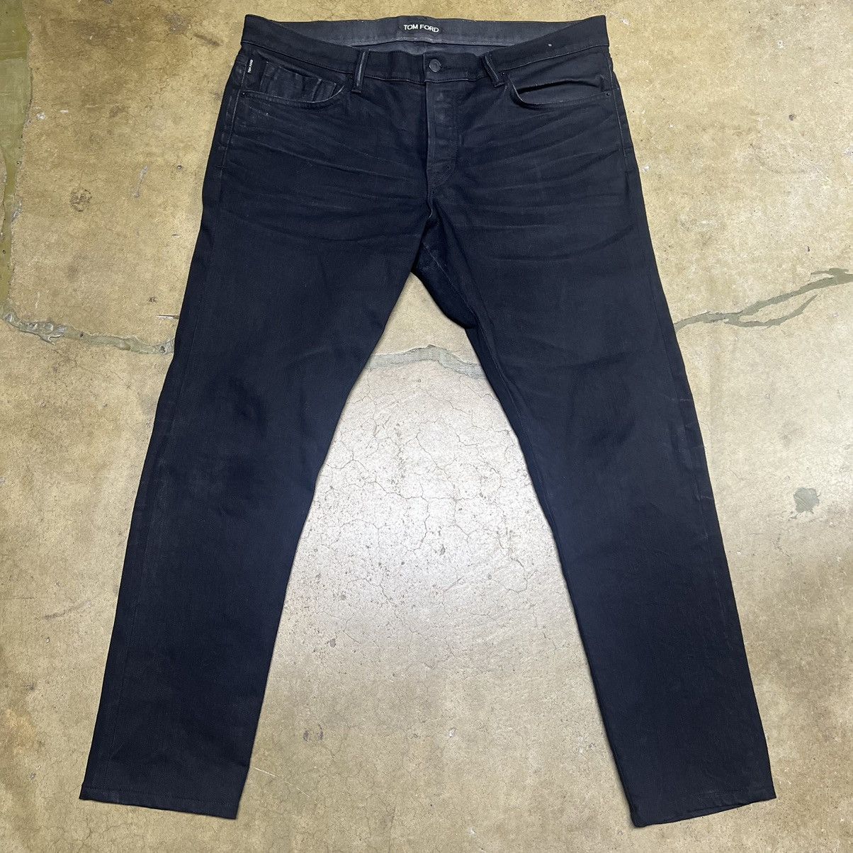 image of Tom Ford Selvedge Denim Jeans Slim Fit Mens 38X30 Black