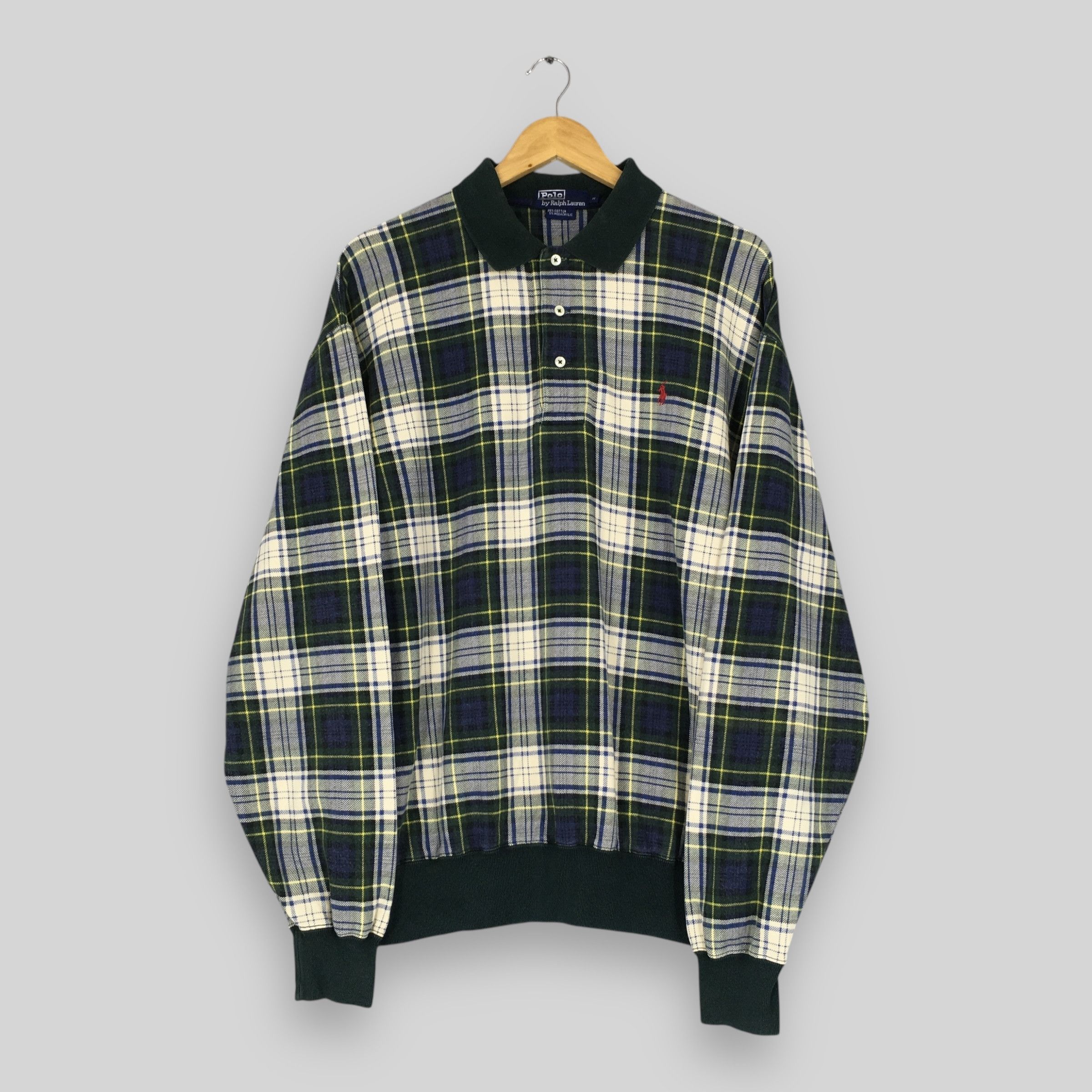 Polo Ralph Lauren × Ralph Lauren × Vintage Vintage 90s Polo Ralph Lauren Checkered Polo T Shirt Medium Size US M / EU 48-50 / 2 - 1 Thumbnail