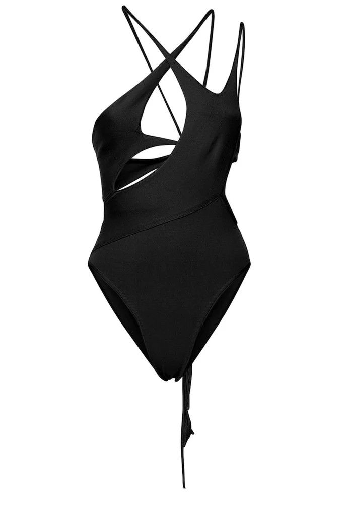 Ottolinger o1mle0524 Knit Strappy Swimsuit in Black Size L / US 10 / IT 46 - 1 Thumbnail