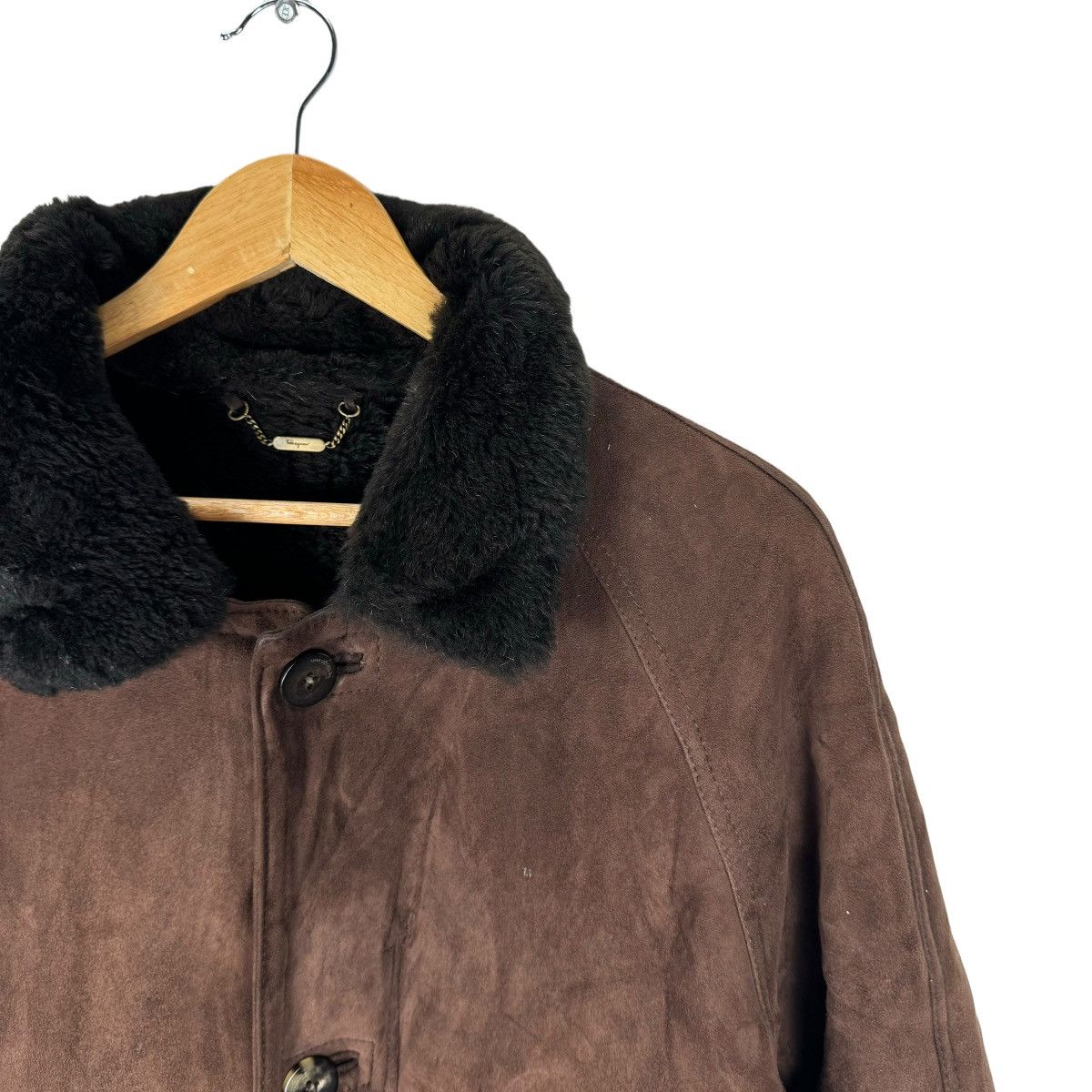 Salvatore Ferragamo 🔥SALVATORE FERRAGAMO LEATHER SHEARLING LONG JACKET Size US M / EU 48-50 / 2 - 3 Thumbnail