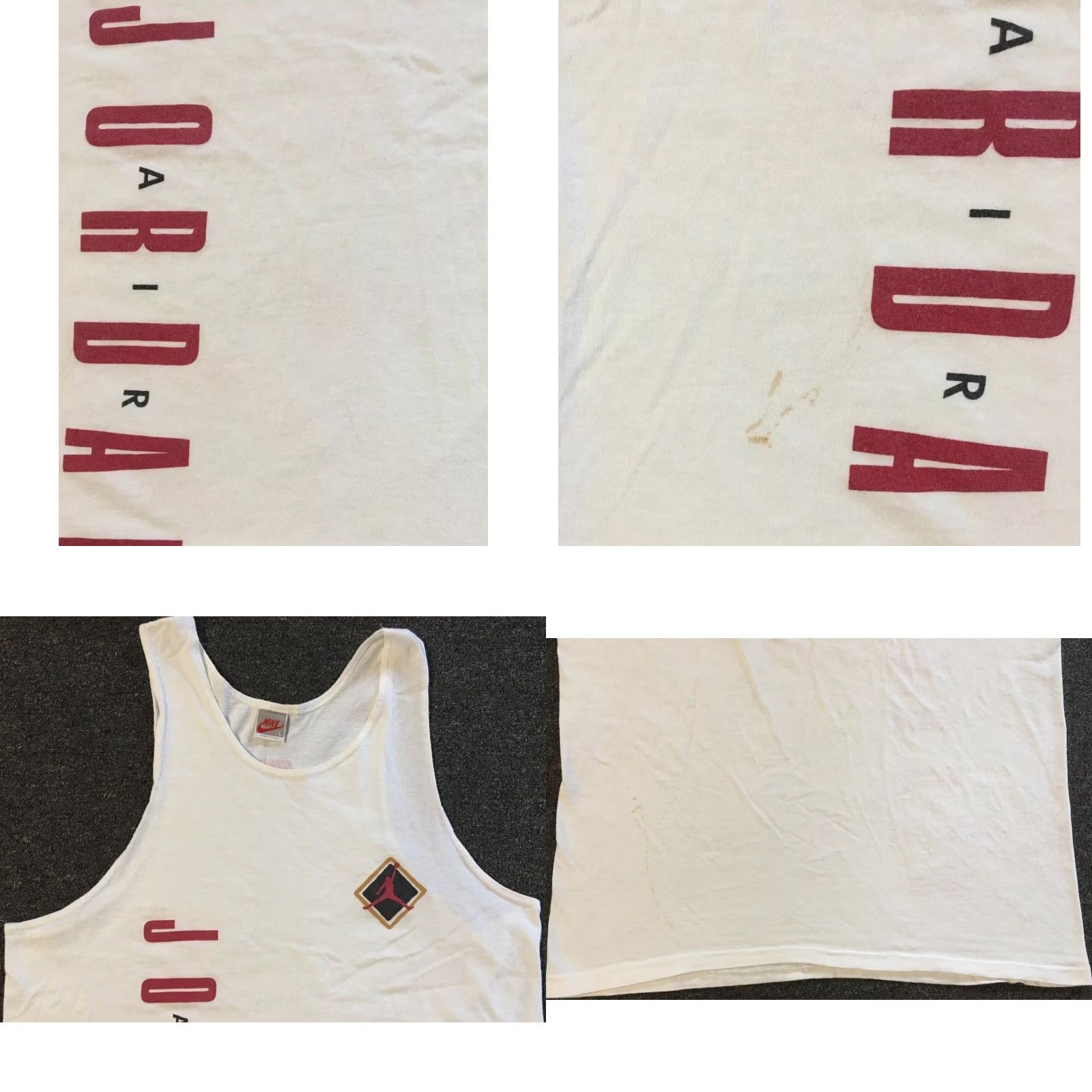Nike VINTAGE Nike Michael Jordan Tank Top Shirt M White Swoosh Grunge 90s Basketball USA Mens Size US M / EU 48-50 / 2 - 8 Thumbnail
