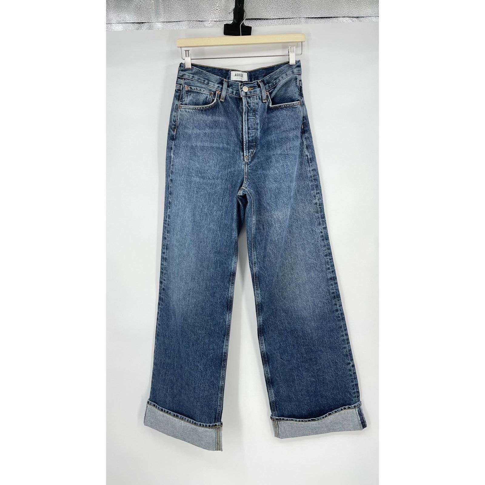 Agolde AGOLDE | Dame Wide Leg Cuffed Jeans in Control 25 Size 25" / US 0 / IT 36 - 3 Thumbnail