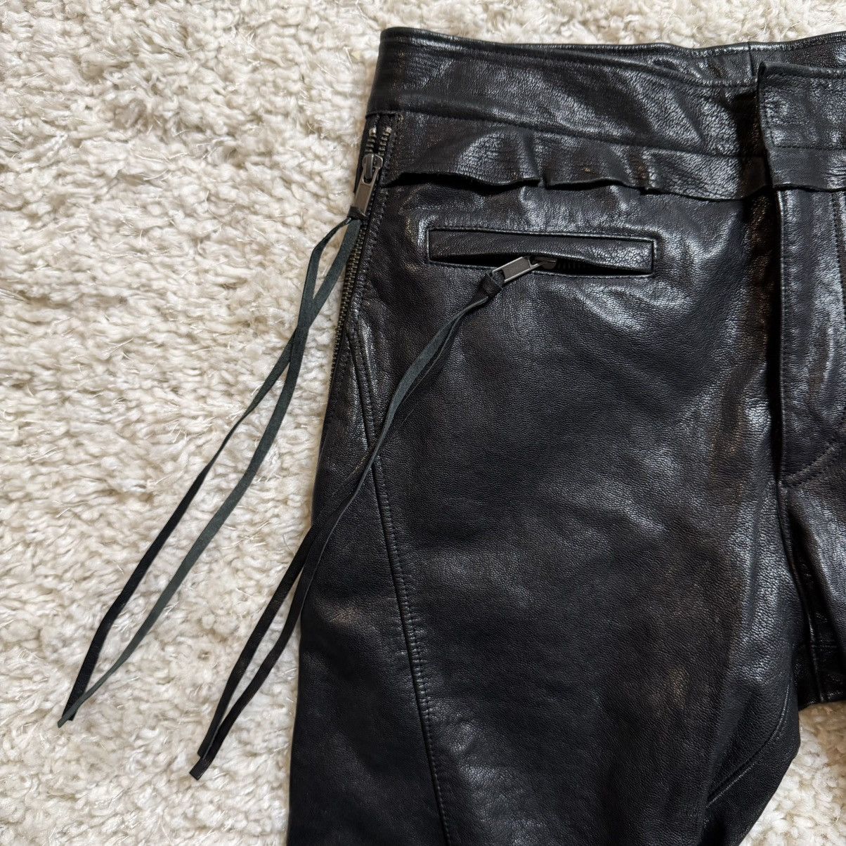 Haider Ackermann Haider Ackermann Leather Biker Pants with Tassels Size US 29 - 4 Thumbnail