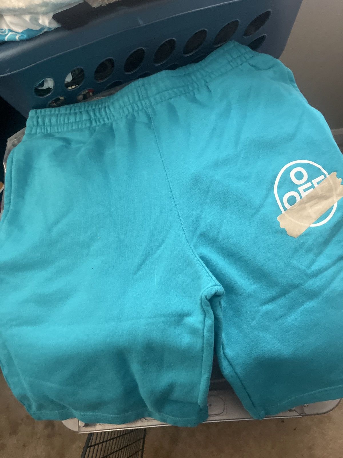 Off-White Off white Tape Arrows Track Shorts In Blue Size US 39 - 1 Thumbnail