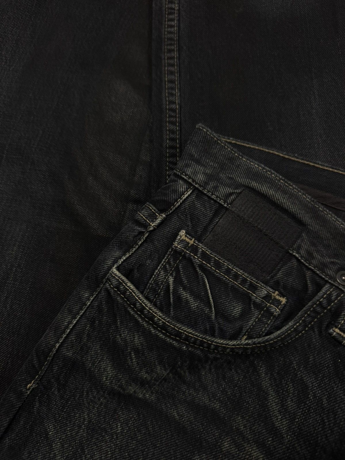 Rick Owens 2000s Rick Owens SLAB Waxed ‘Oil Spill’ Suede Link Denim Size US 31 - 3 Thumbnail