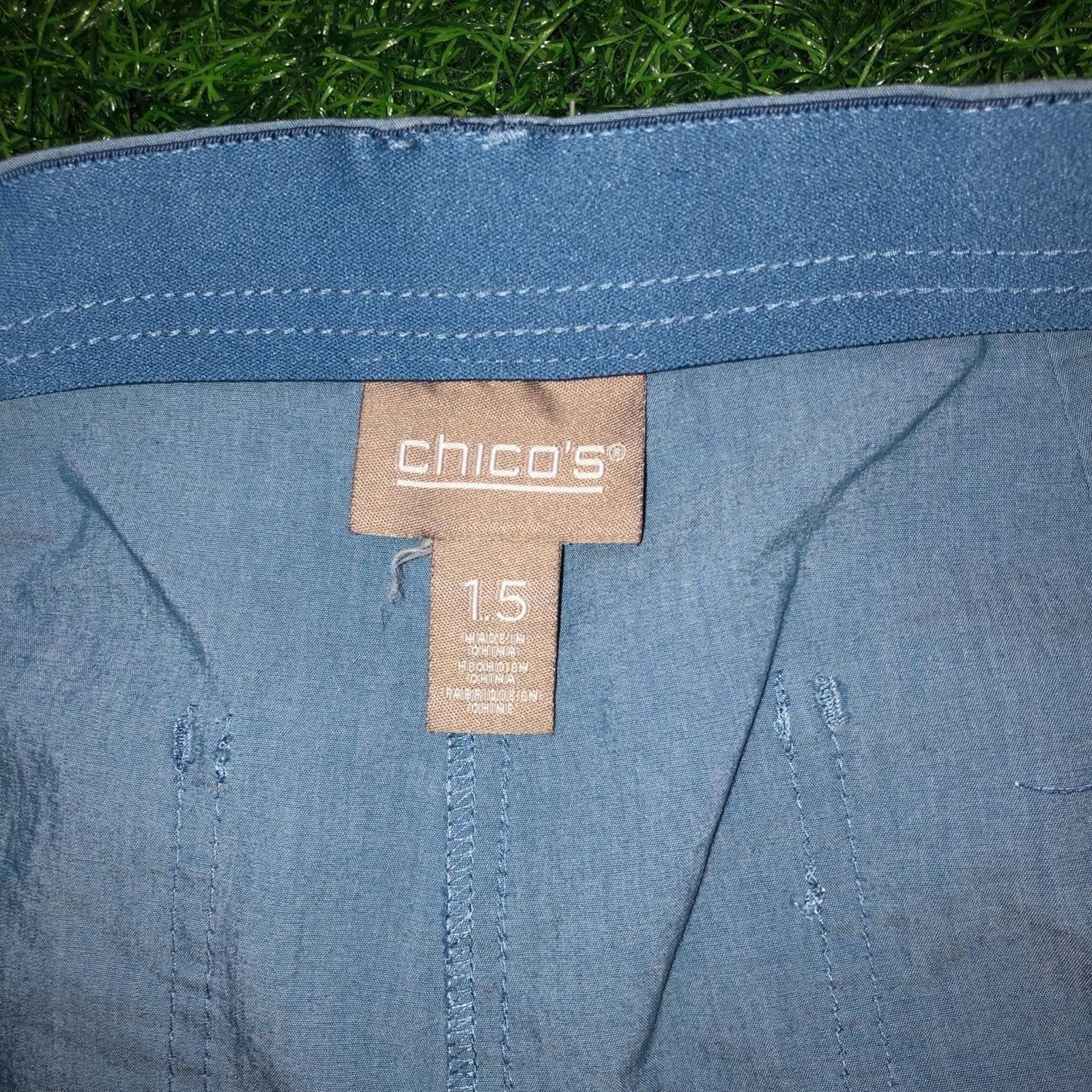 Chicos Women's Light Blue Chicos Cargo Capri Pants Size 26" / US 2 / IT 38 - 4 Thumbnail