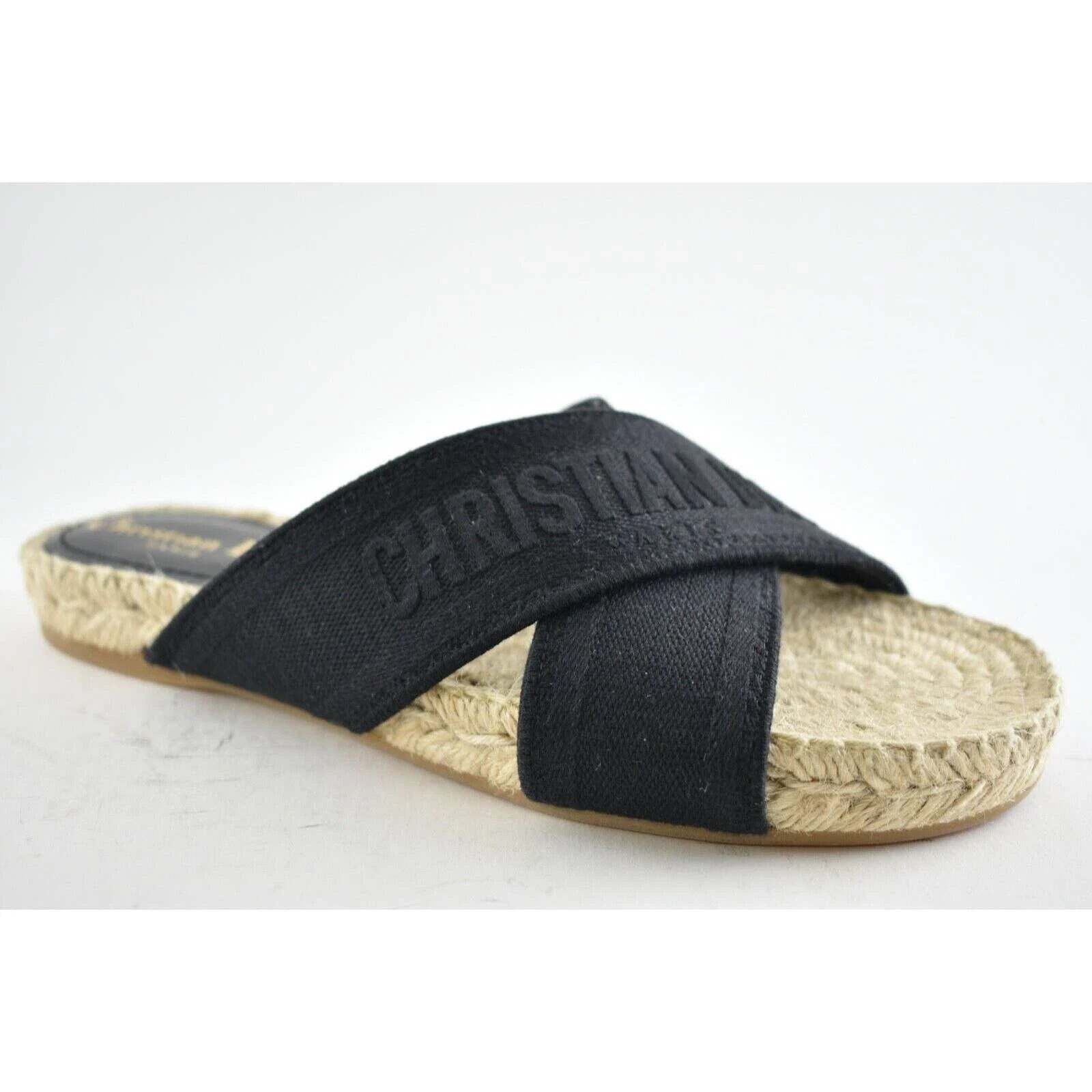 Dior Christian Dior Granville Dway Black Espadrille Logo Size US 5 / IT 35 - 3 Thumbnail