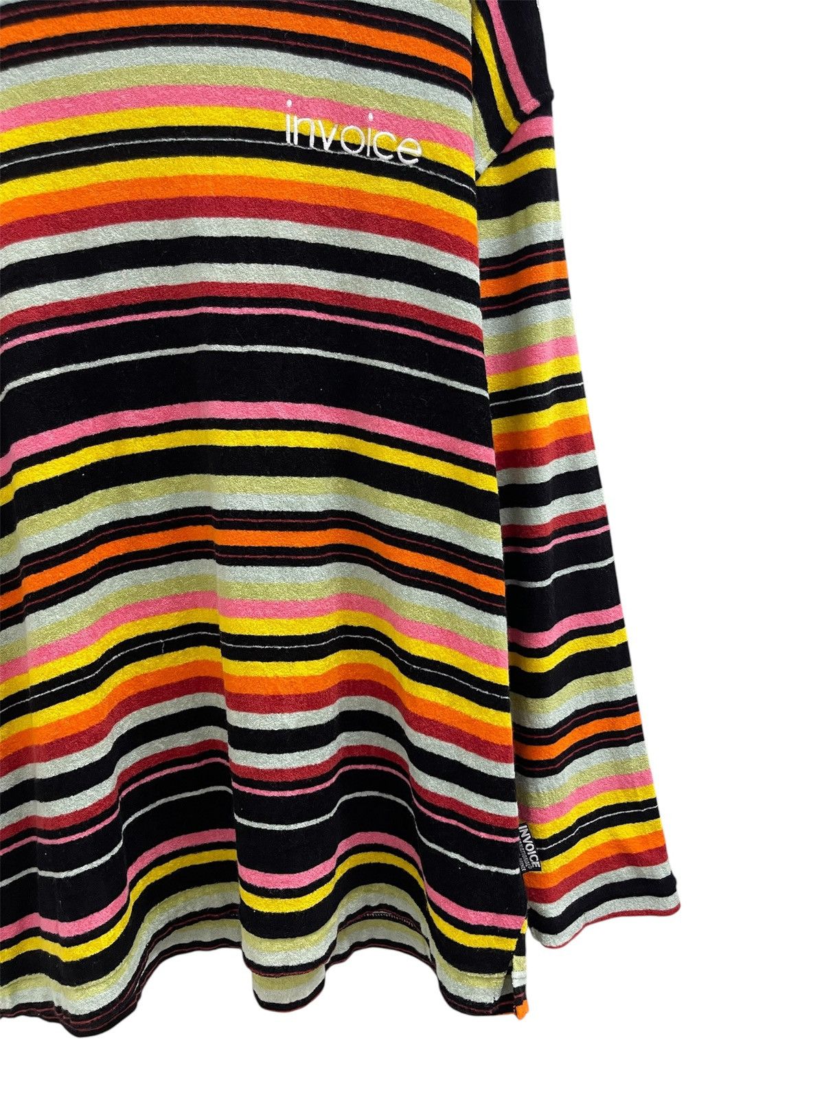 Japanese Brand Invoice Disco Stripe Wool L/S Shirt Size US XL / EU 56 / 4 - 5 Thumbnail