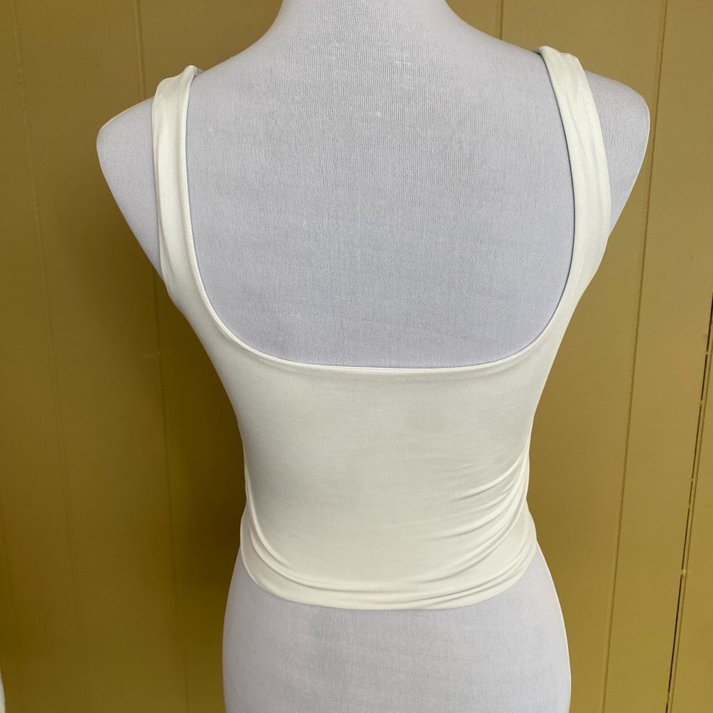 Other Women XS soft and smoothe crop scoopneck tank top white Size XS / US 0-2 / IT 36-38 - 5 Thumbnail
