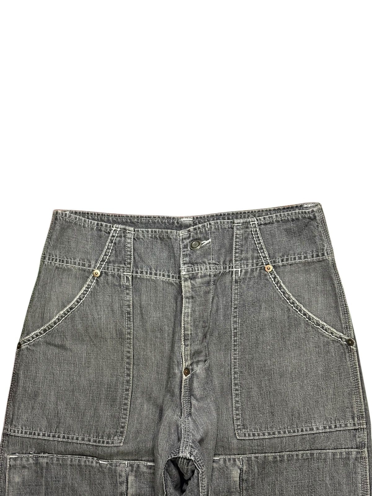 Japanese Brand × Rocawear Vintage Japanese Brand Tactical Cargo Acid Mud Wash Jeans Size US 29 - 4 Thumbnail