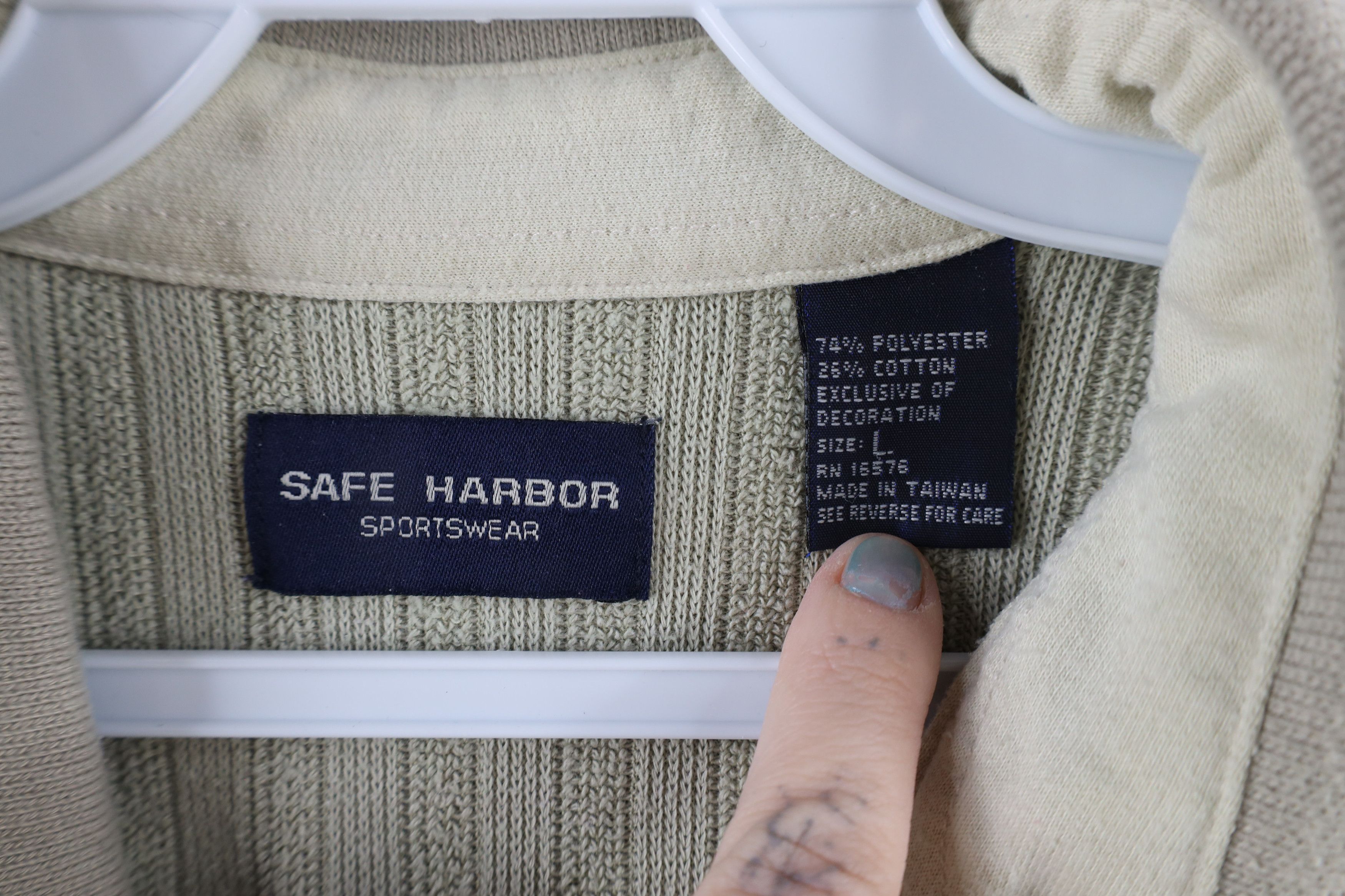 Vintage Vintage 90s Streetwear Ribbed Knit Long Sleeve Pullover Polo Size US L / EU 52-54 / 3 - 4 Thumbnail