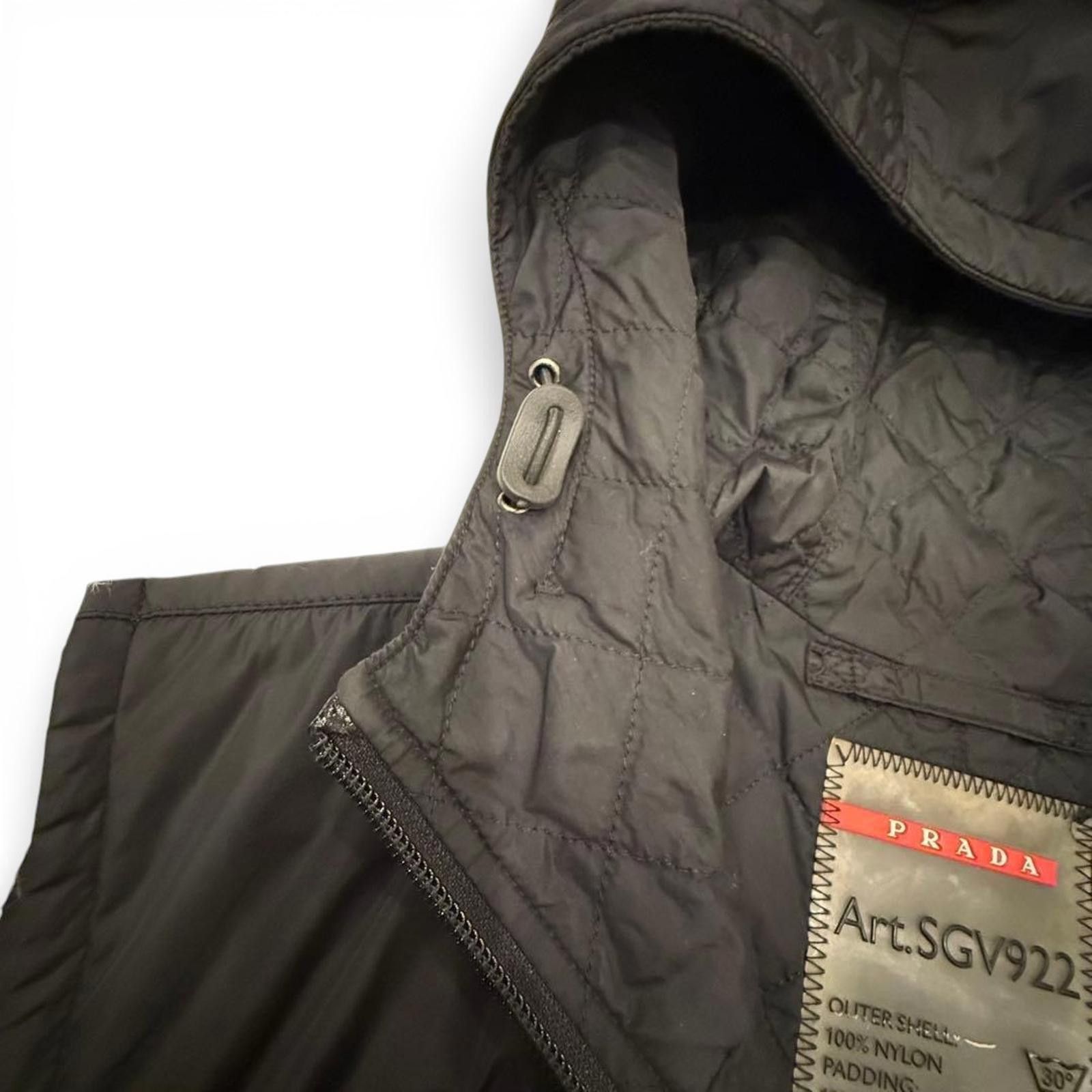 Prada Prada - Men's Black Quilted Hooded Vest Size 50 Size US M / EU 48-50 / 2 - 8 Thumbnail